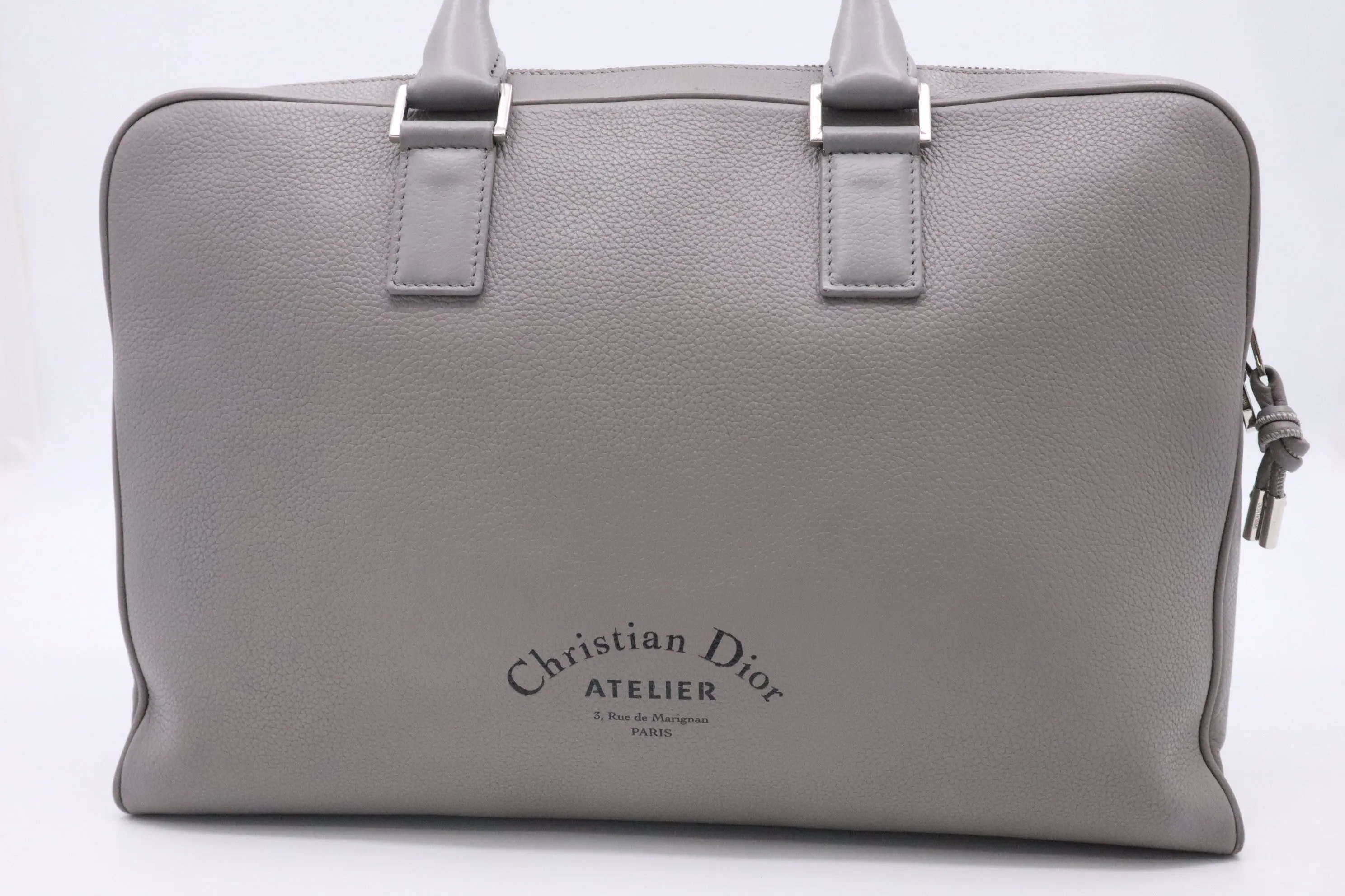 Dior Atelier Business Bag in Grey Leather