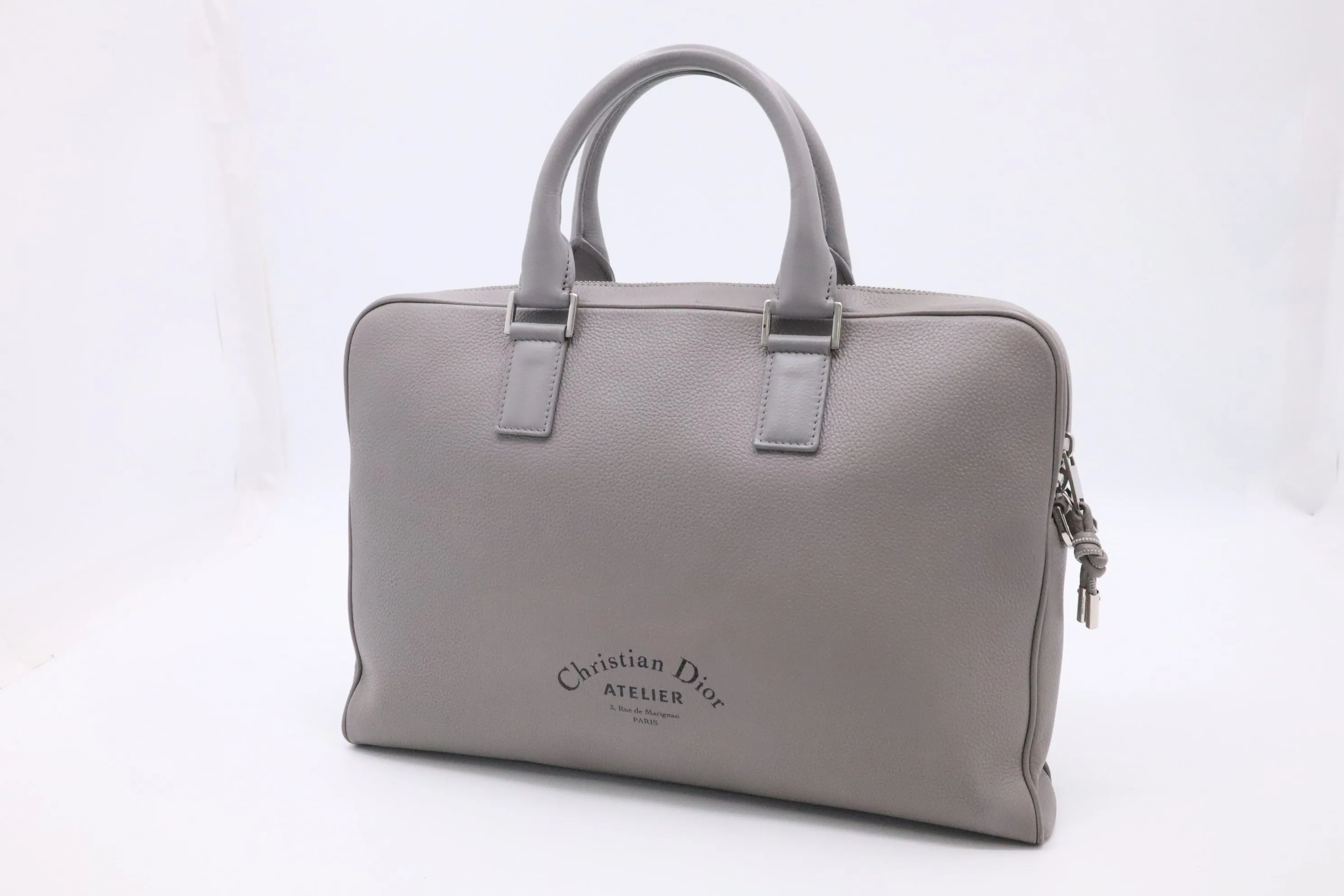 Dior Atelier Business Bag in Grey Leather