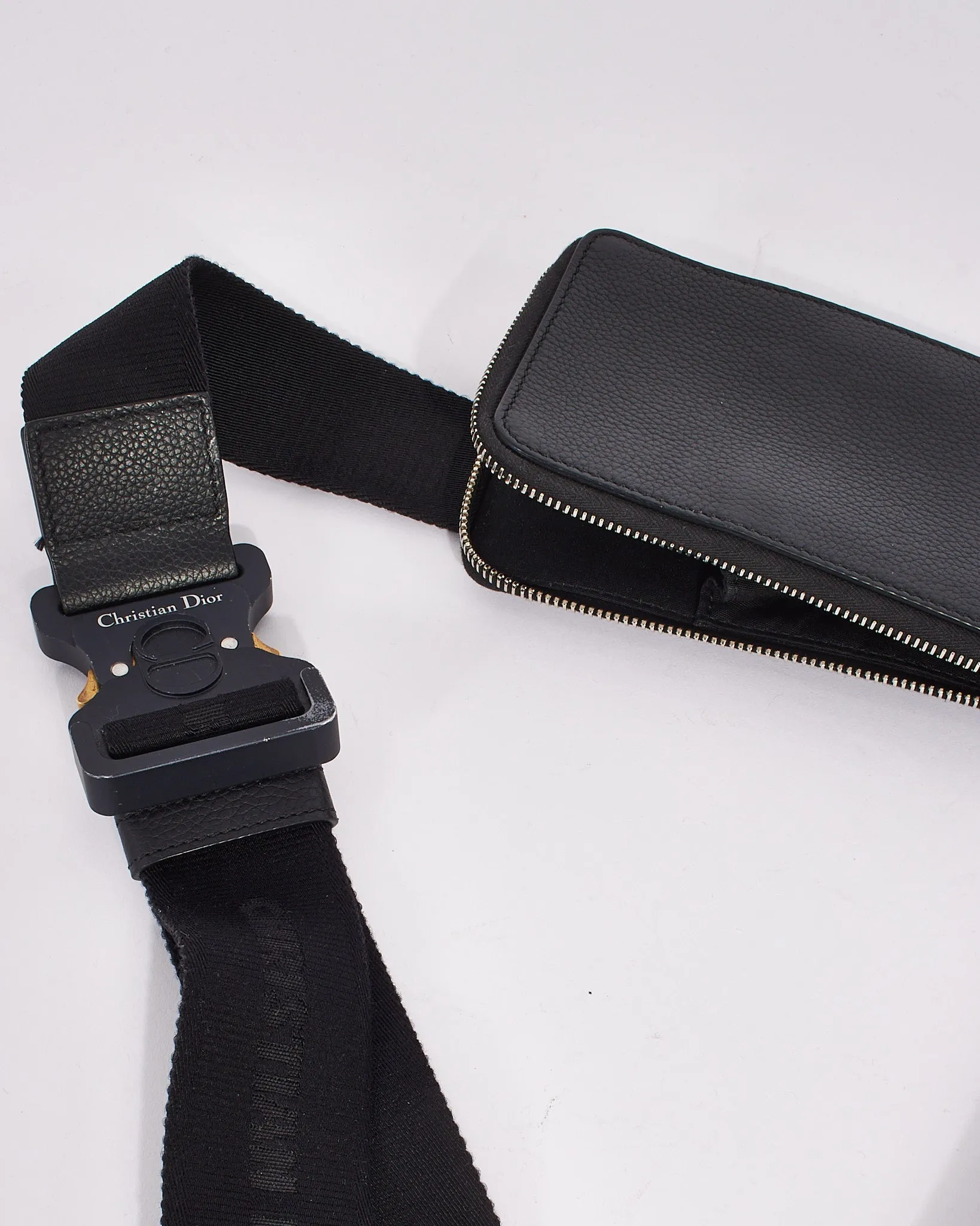 Dior Black Leather Large Saddle Bag