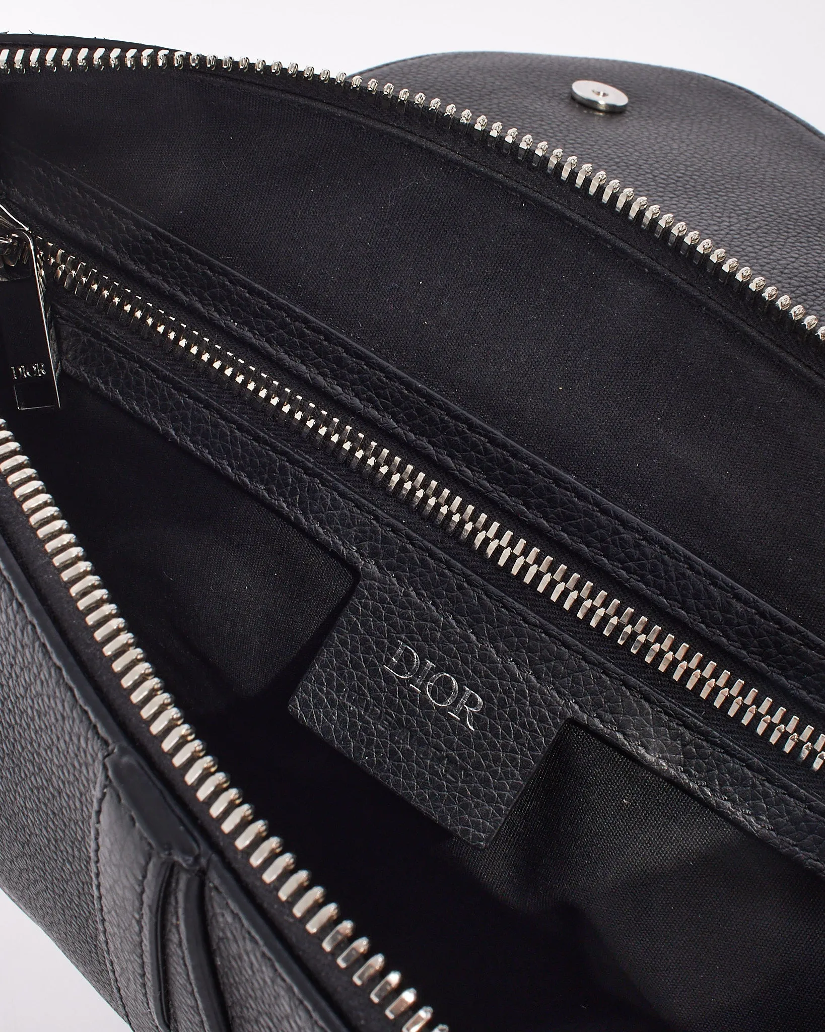 Dior Black Leather Large Saddle Bag