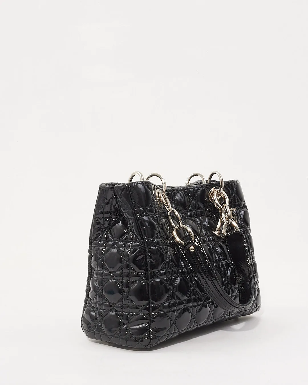 Dior Black Patent Leather Cannage Tote