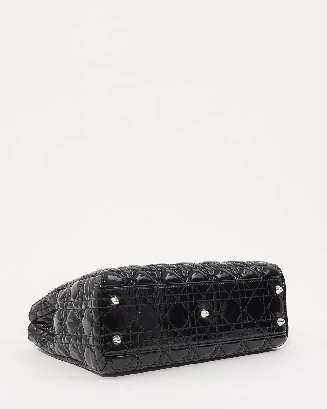 Dior Black Patent Leather Cannage Tote