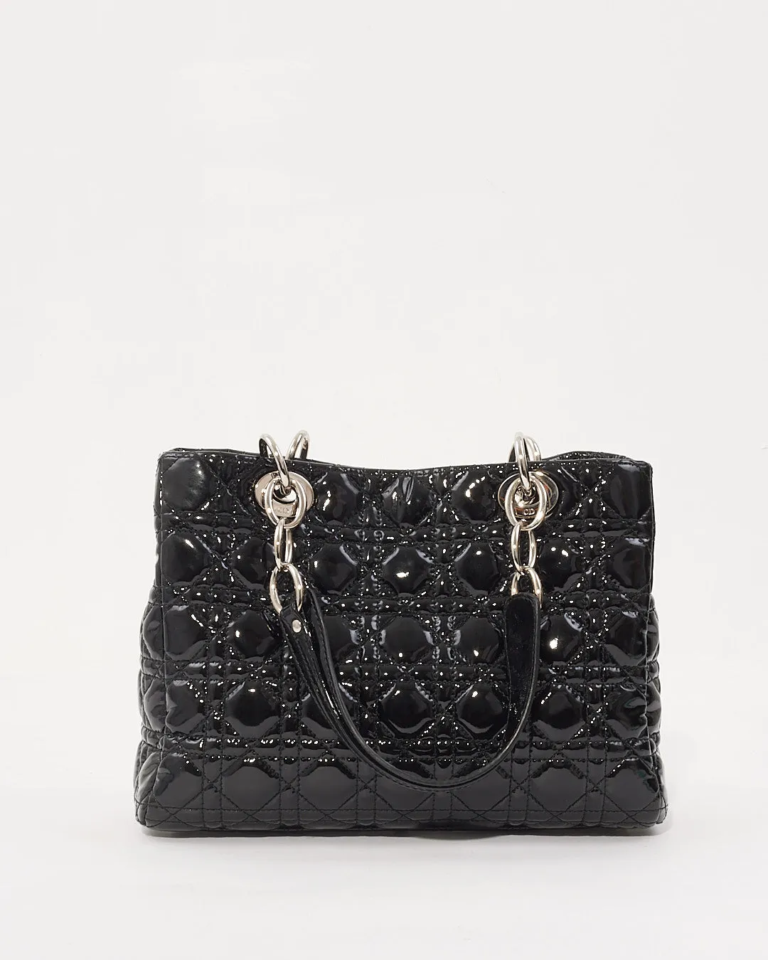 Dior Black Patent Leather Cannage Tote
