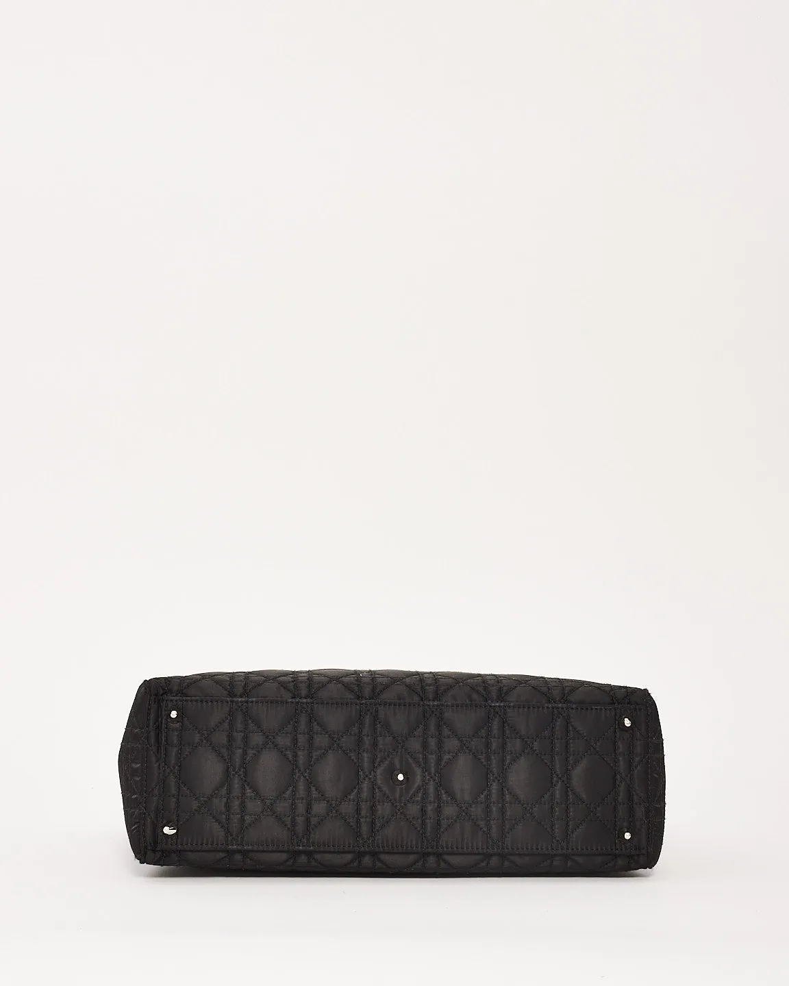Dior Black Satin Cannage Large Lady Dior Bag
