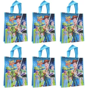 Disney [Pixar] Toy Story Reusable 12" Tote Bags/Party Favors/Gift Bags with Handles - Pack of 6