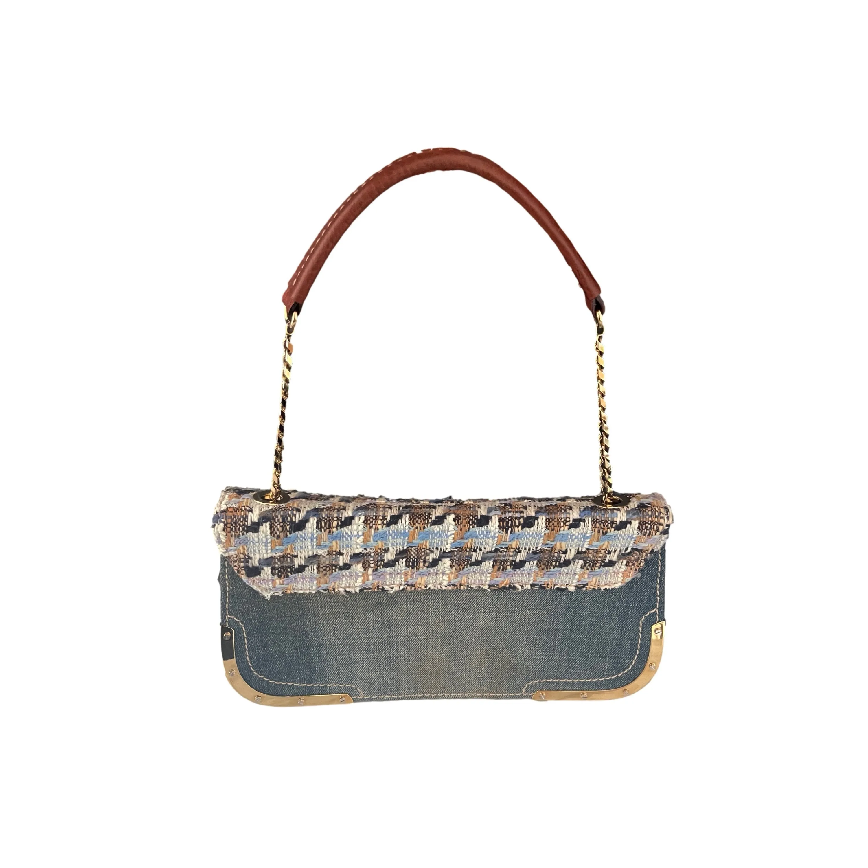 Dolce & Gabbana Mixed Media Tweed Shoulder Bag