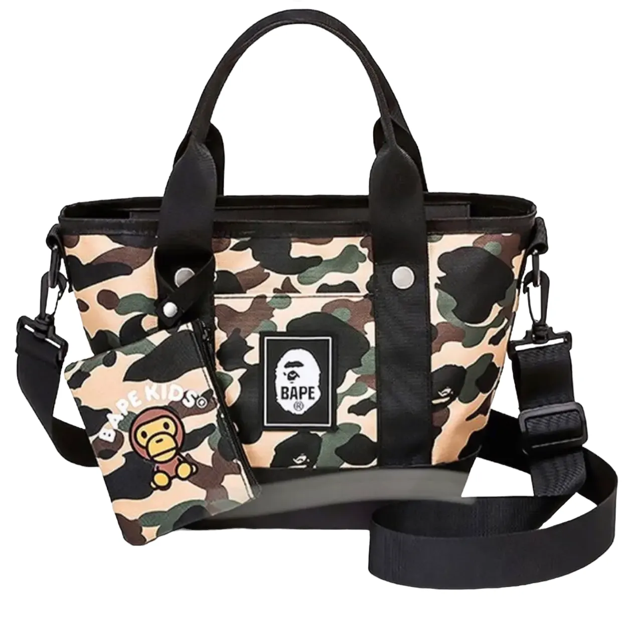 DS! A Bathing Ape Bape Kids 1st Camo Shoulder Tote Bag Pouch Set