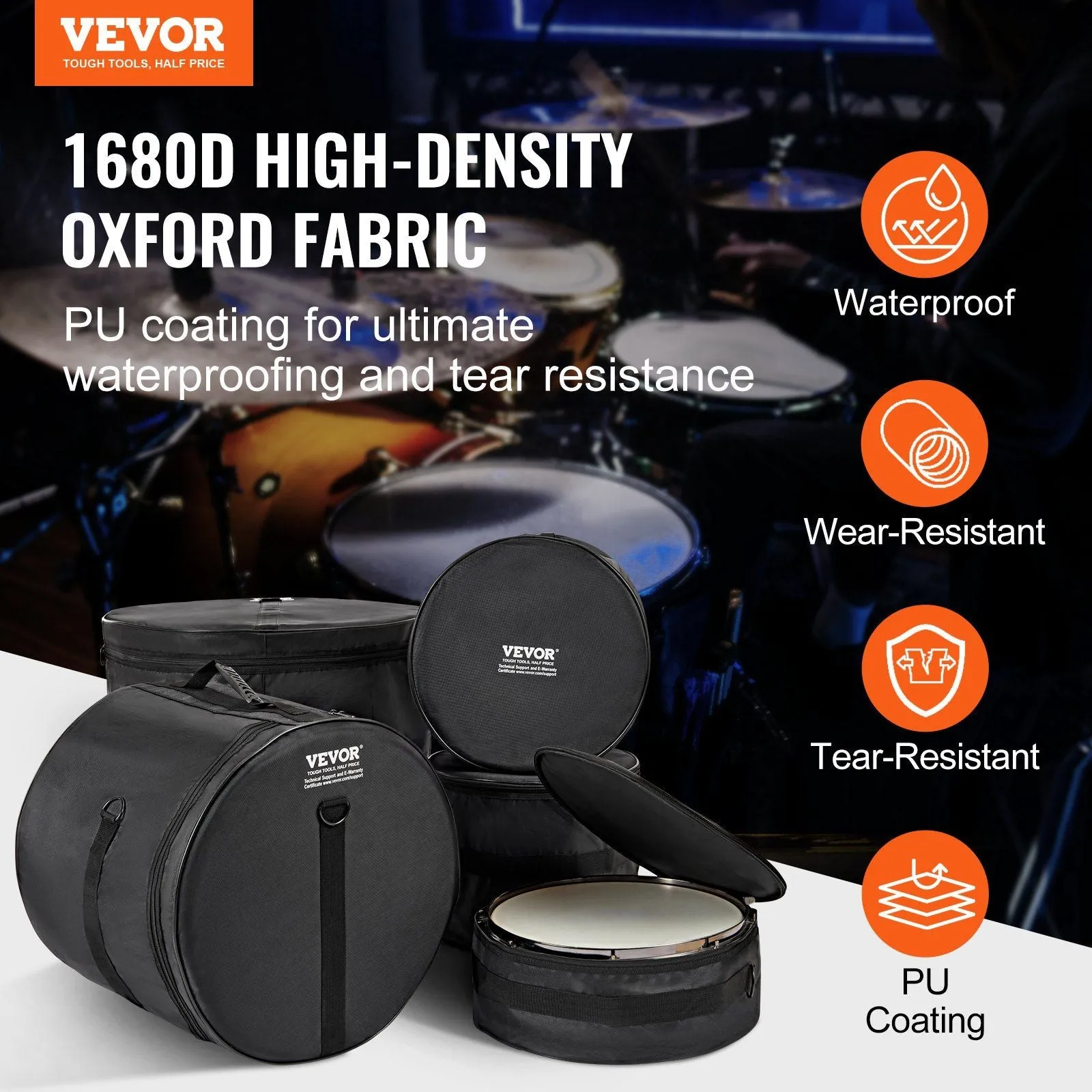 Durable 5-Piece Drum Protection Set