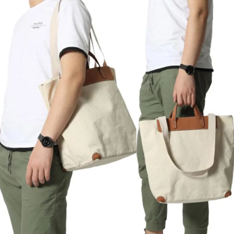 Durable Canvas Tote Bag Casual Shoulder Bags Unisex Canvas Handbags Shopping Bag