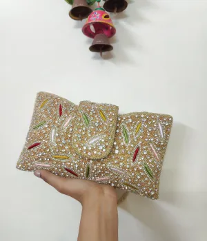 Embroidered Flap Bag