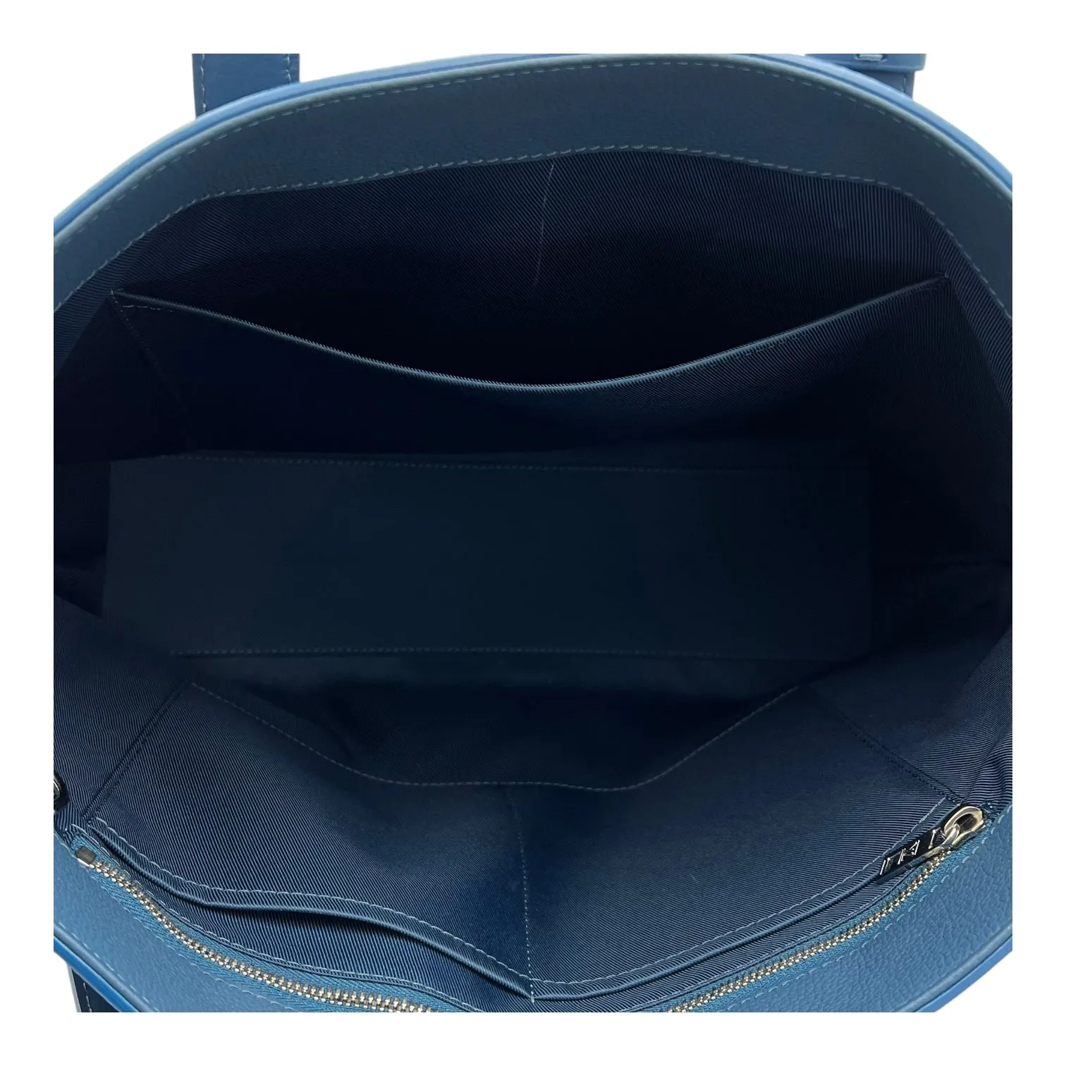 Fastline Tote Bag Blue in Taurillon Leather, Lacquered Metal hardware