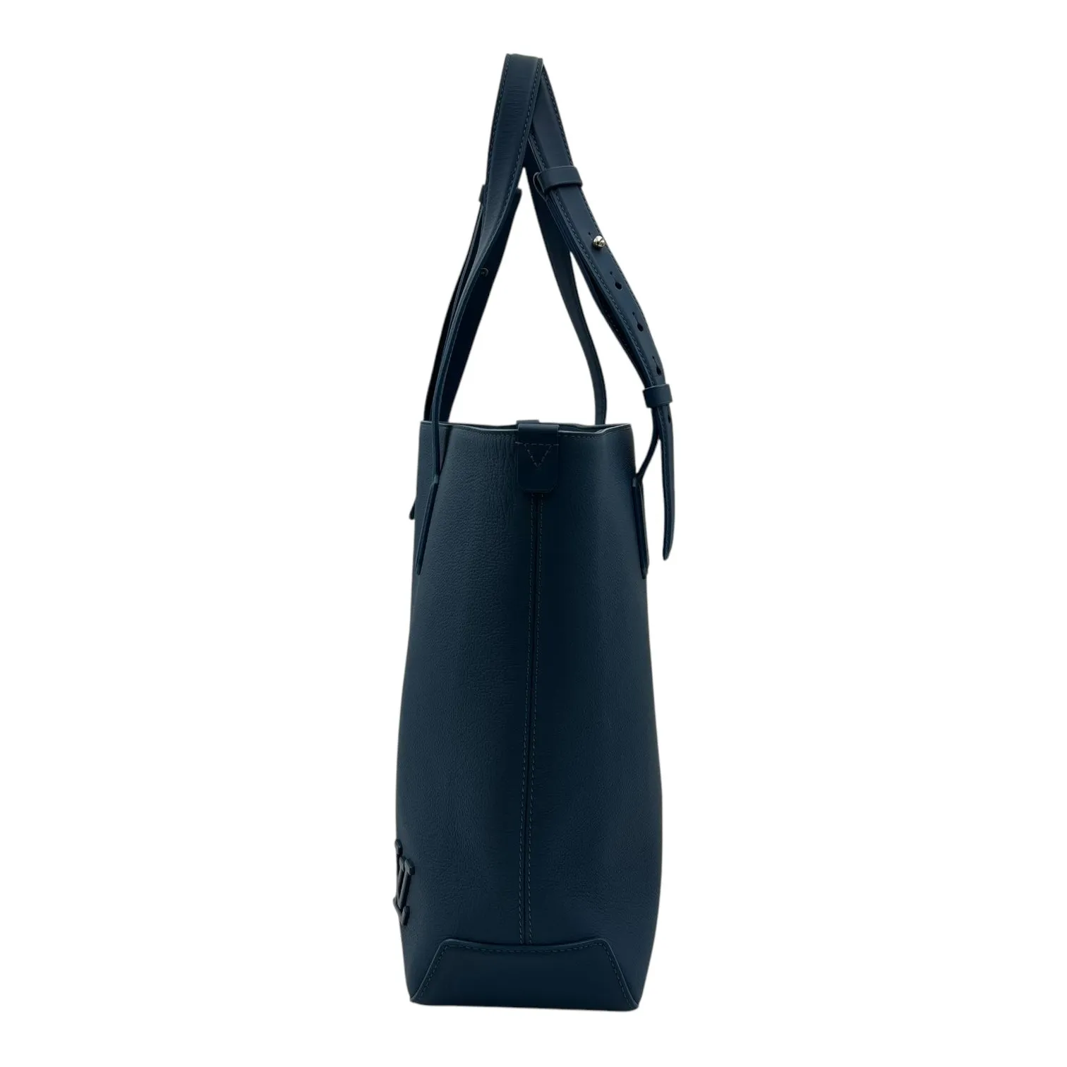 Fastline Tote Bag Blue in Taurillon Leather, Lacquered Metal hardware