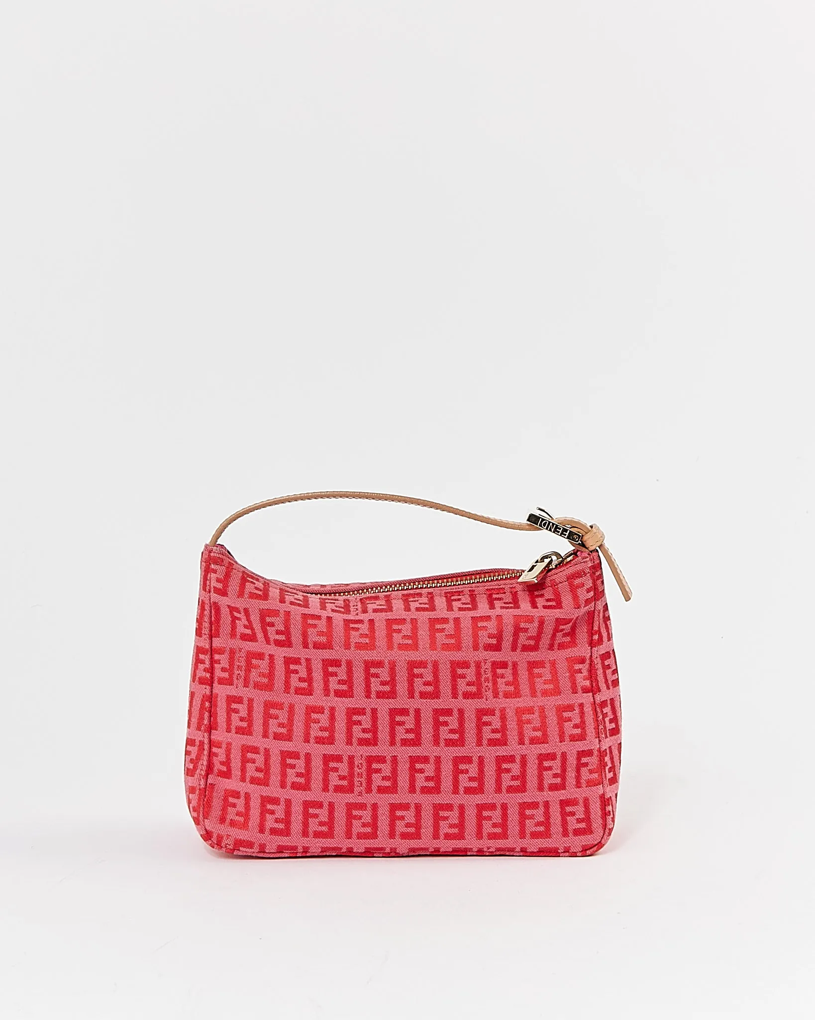 Fend Red/Pink Zucchino Canvas Pochette Bag