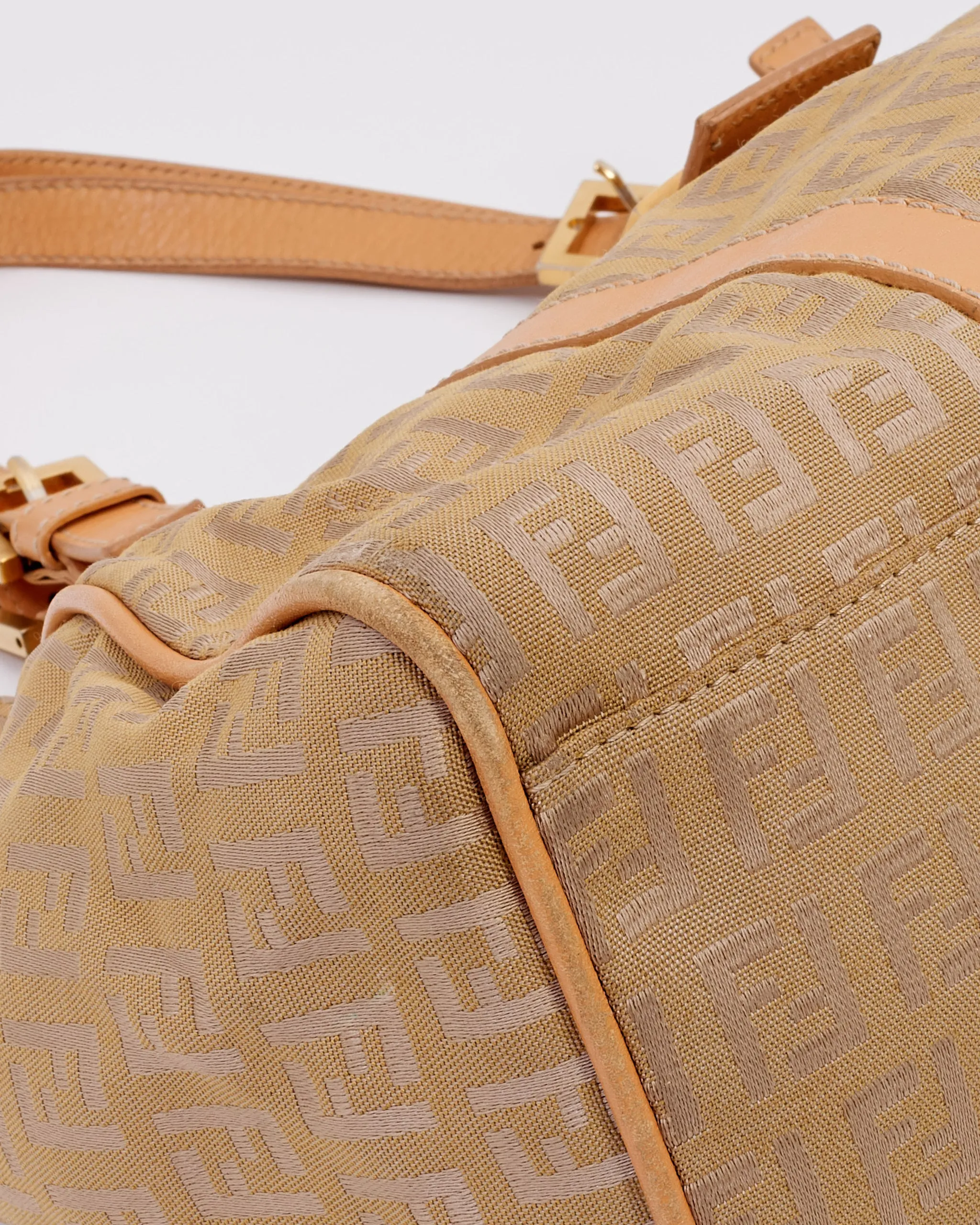 Fendi Beige Zucchino Print Canvas Shoulder Bag