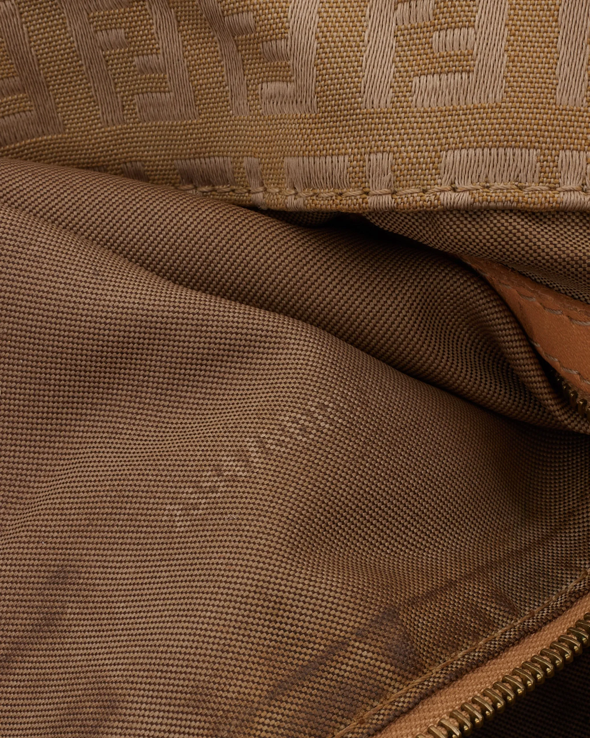 Fendi Beige Zucchino Print Canvas Shoulder Bag