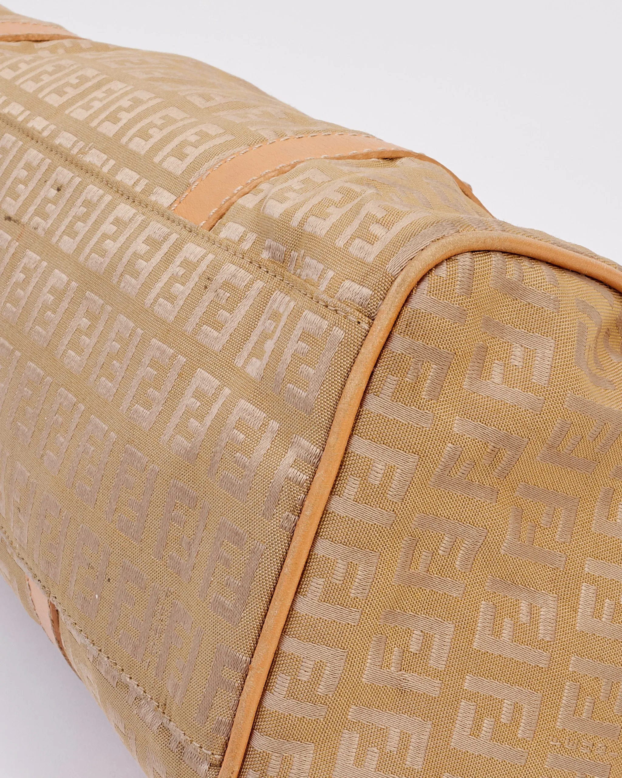 Fendi Beige Zucchino Print Canvas Shoulder Bag