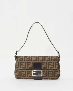 Fendi Brown Zucca Print Baguette Shoulder Bag