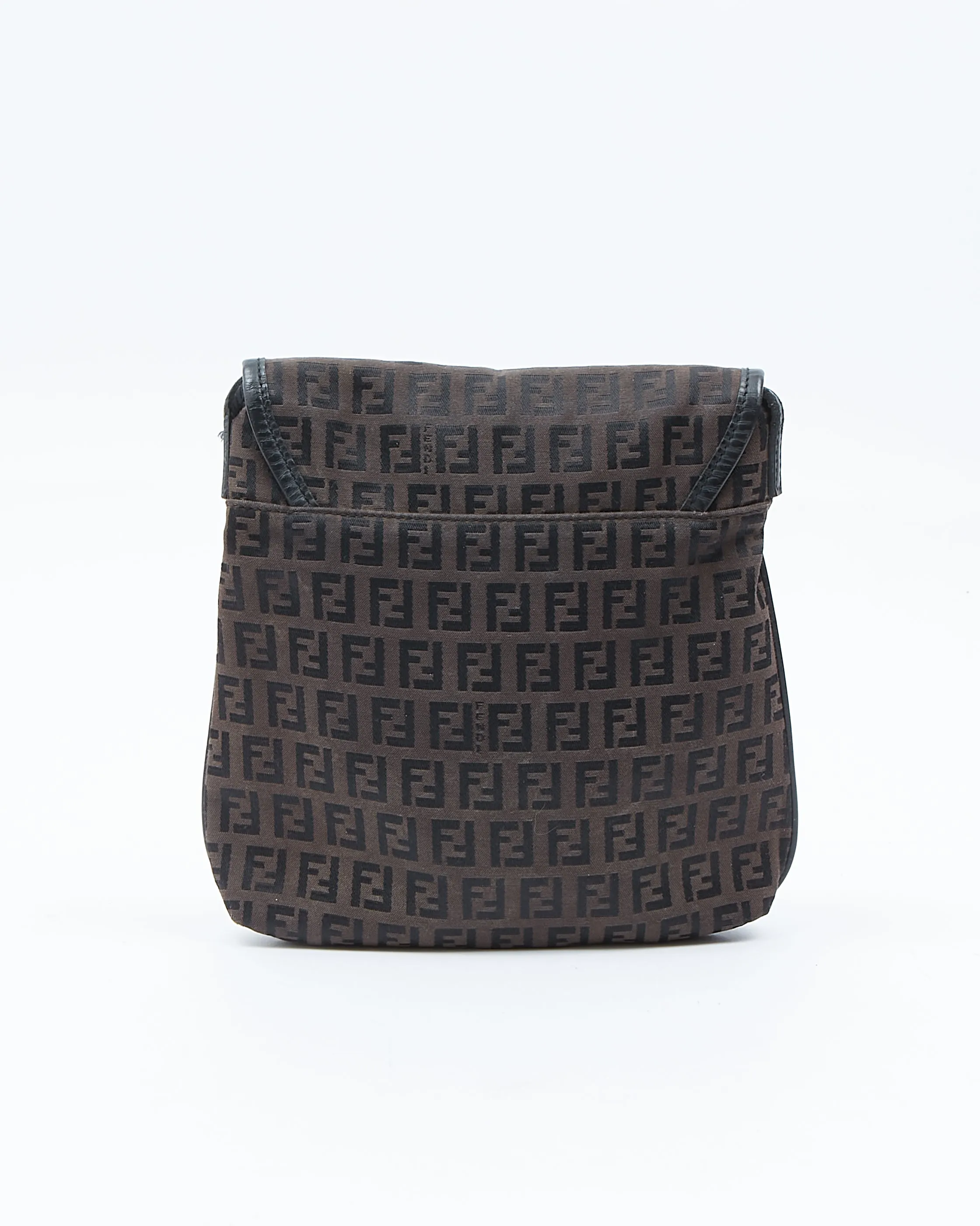 Fendi Brown Zucchino Canvas Shoulder Bag