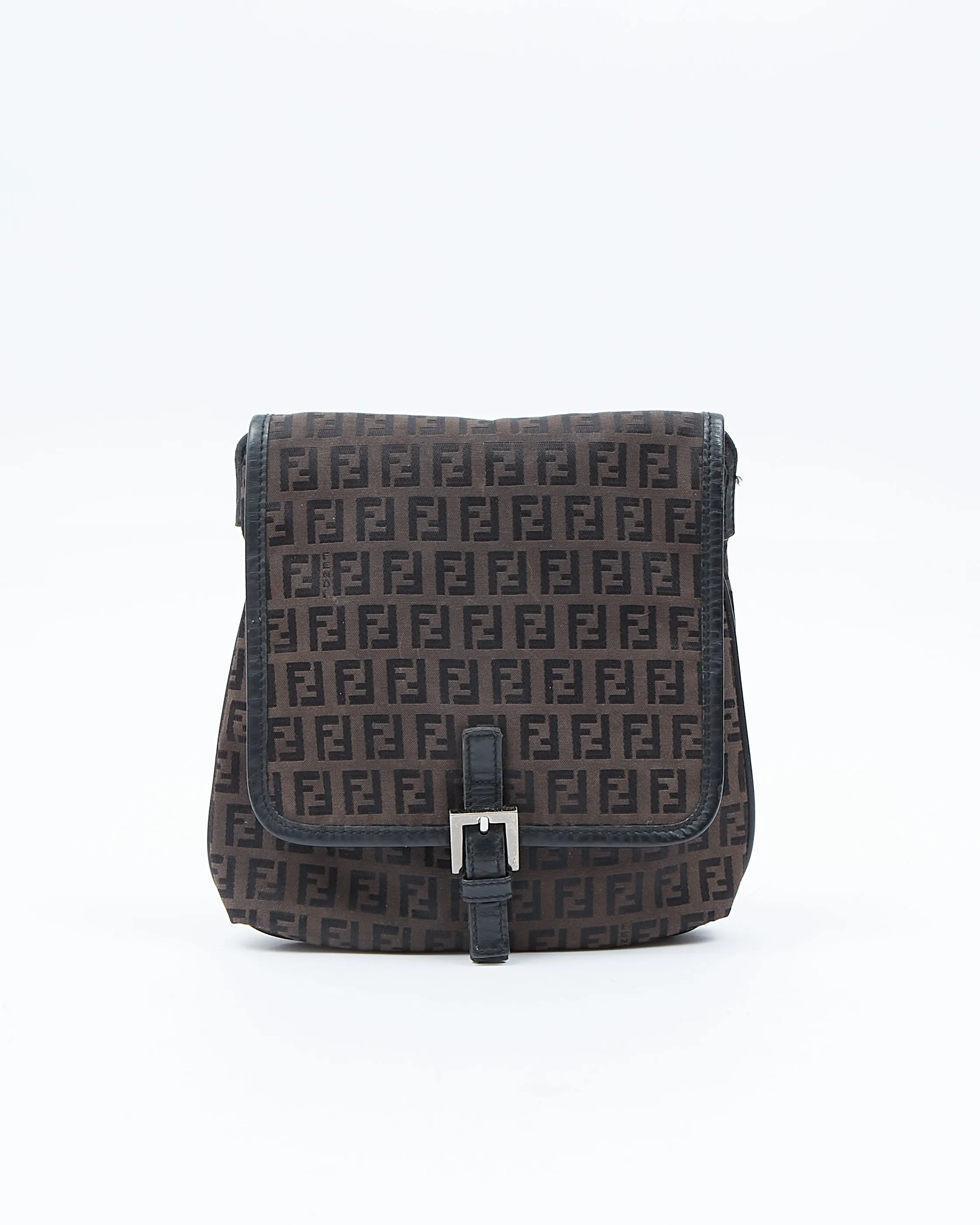 Fendi Brown Zucchino Canvas Shoulder Bag