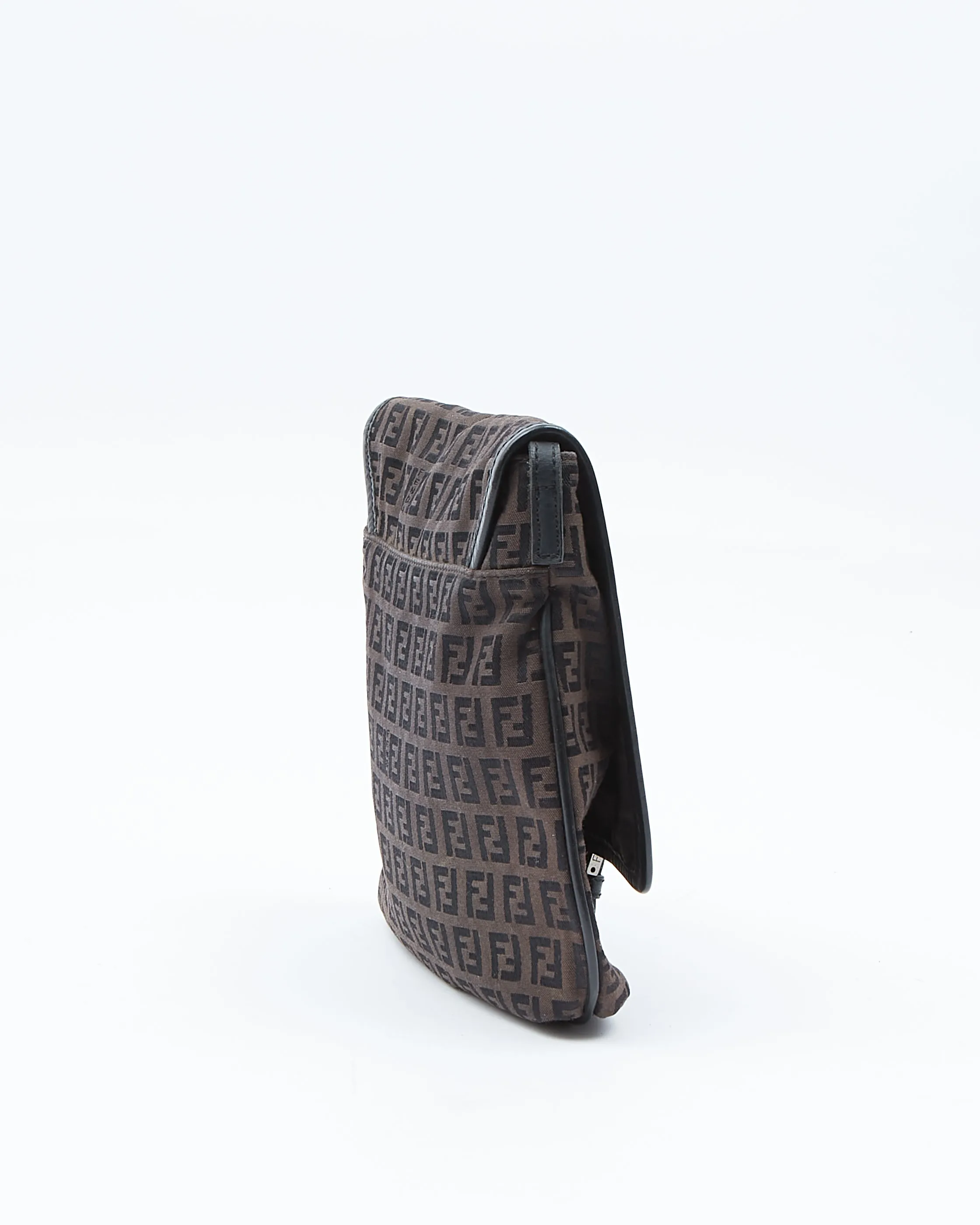 Fendi Brown Zucchino Canvas Shoulder Bag