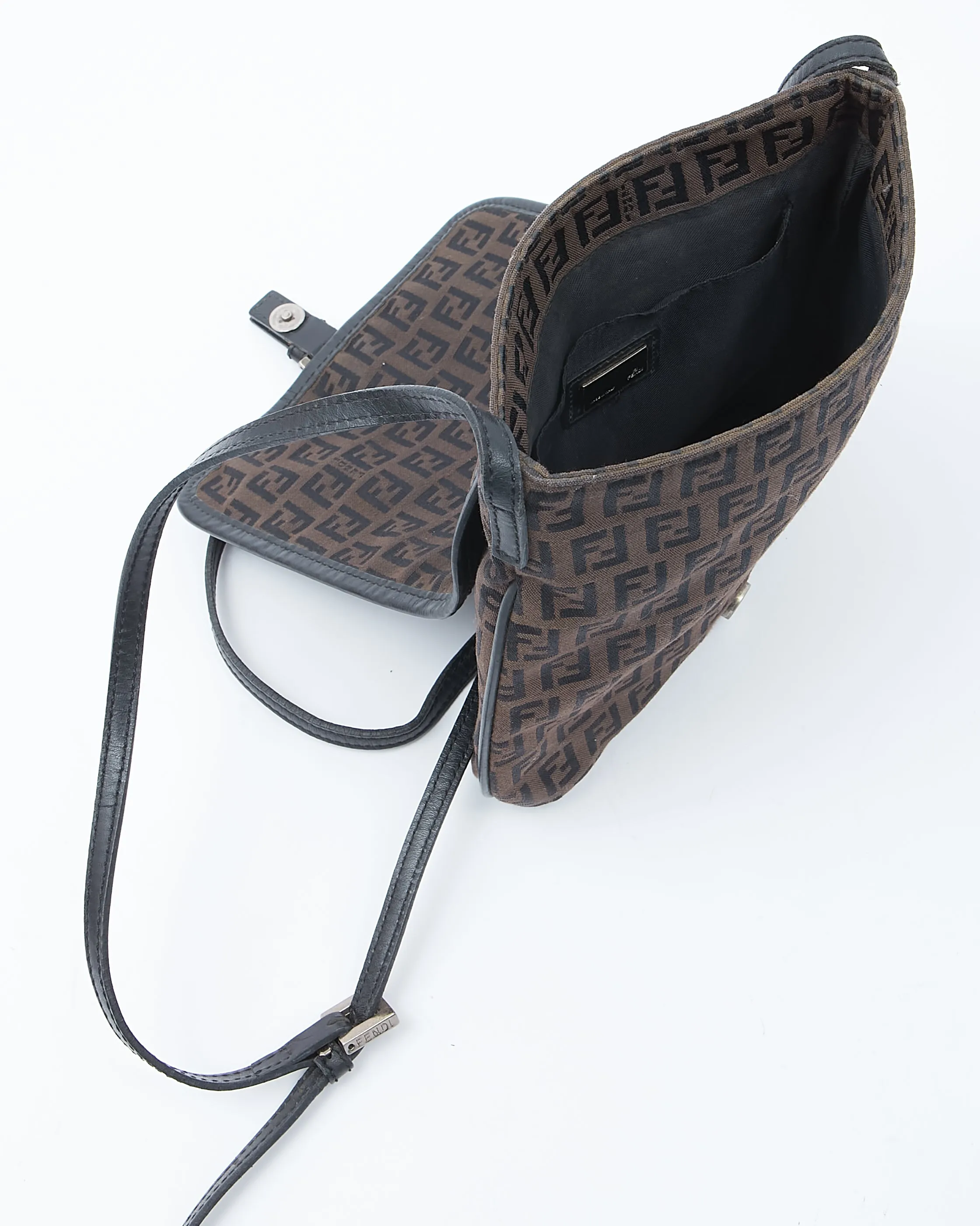 Fendi Brown Zucchino Canvas Shoulder Bag