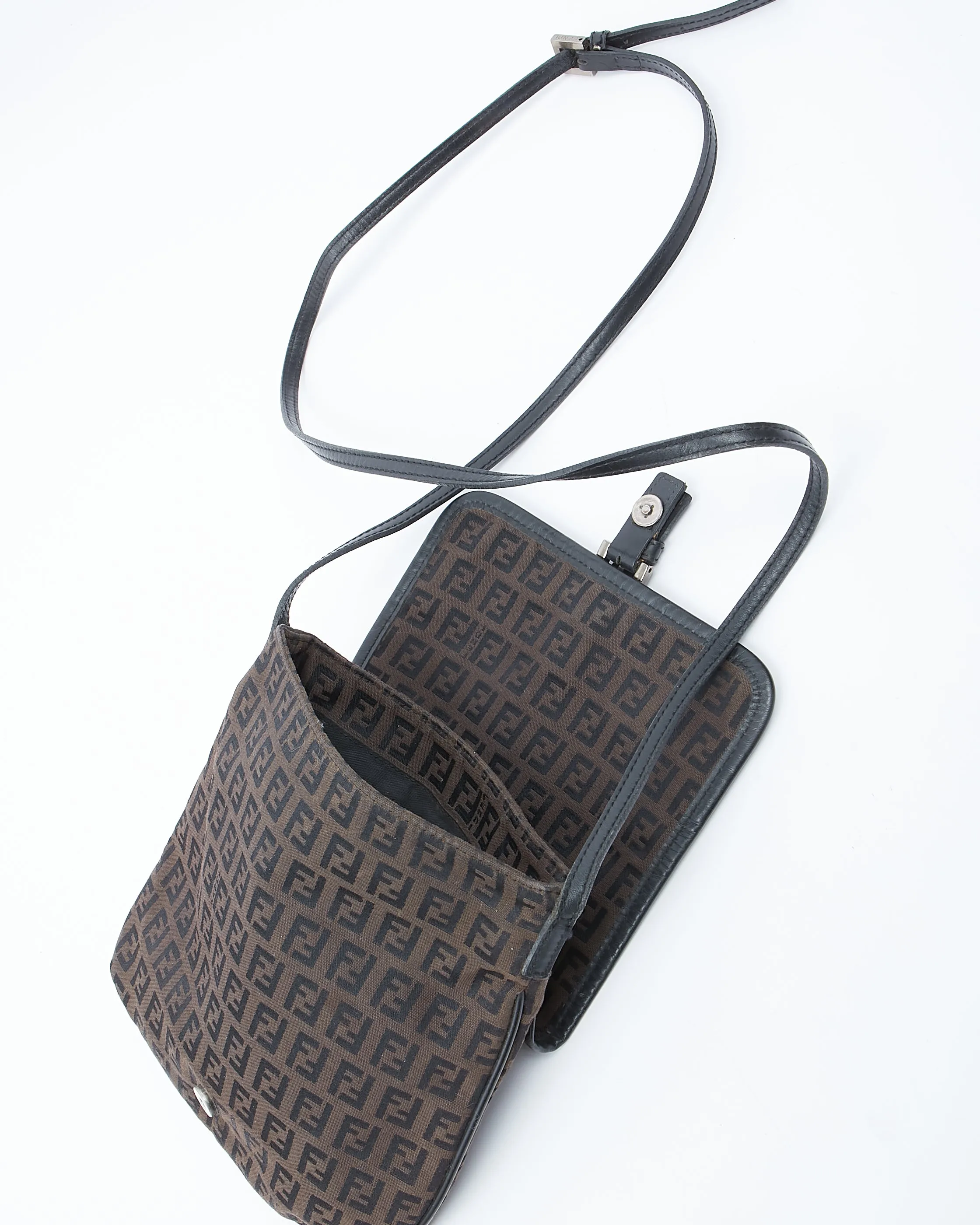 Fendi Brown Zucchino Canvas Shoulder Bag