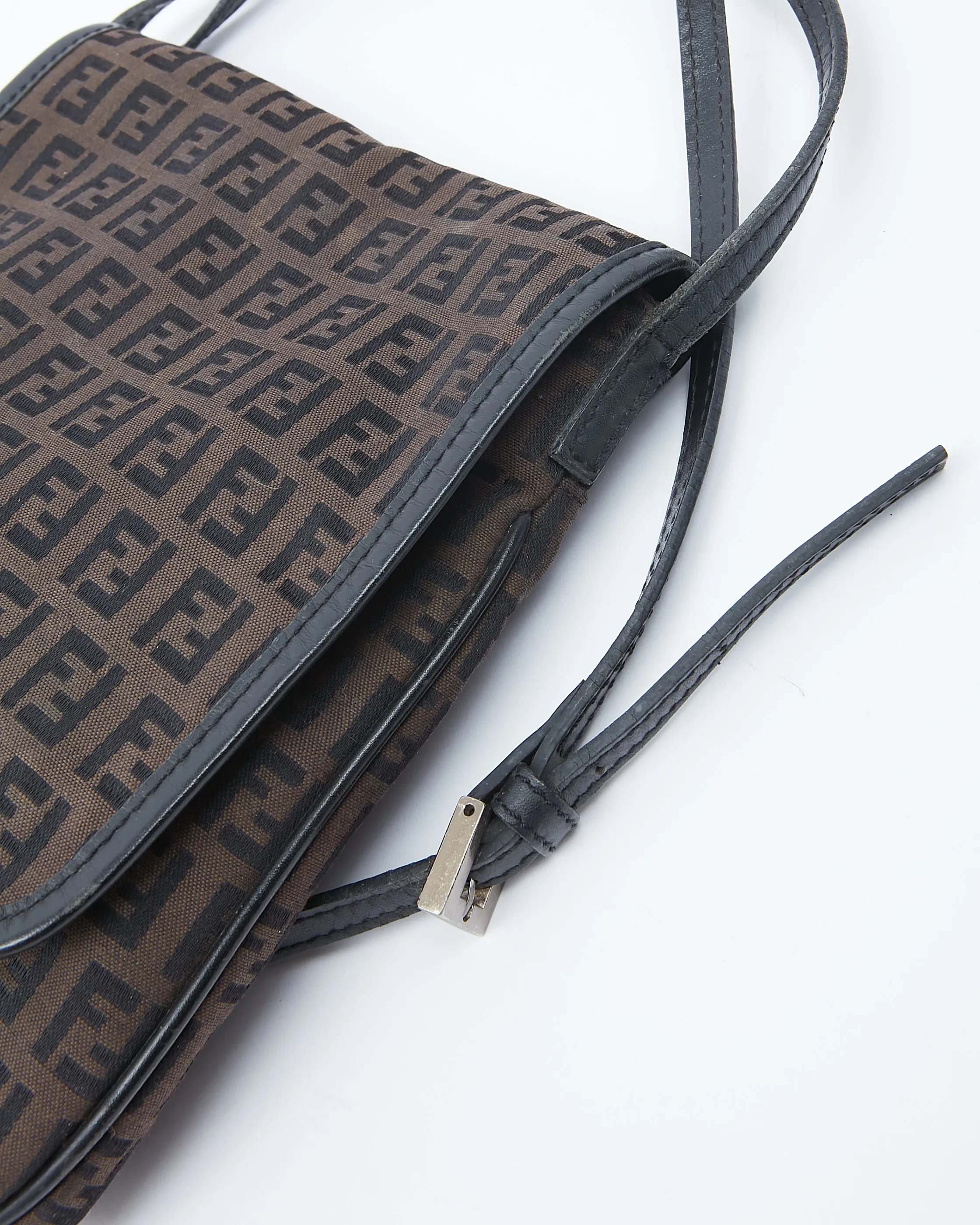 Fendi Brown Zucchino Canvas Shoulder Bag