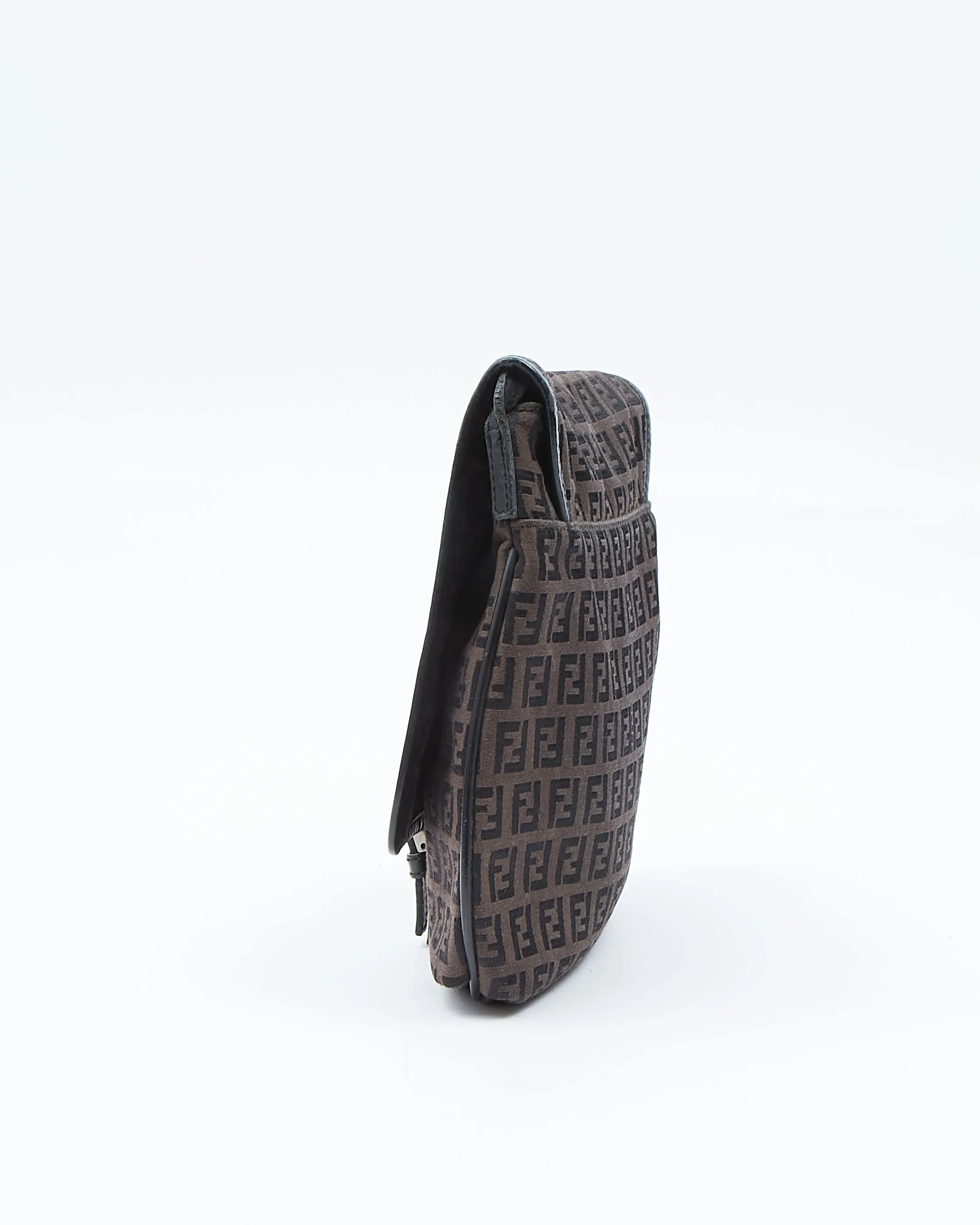 Fendi Brown Zucchino Canvas Shoulder Bag
