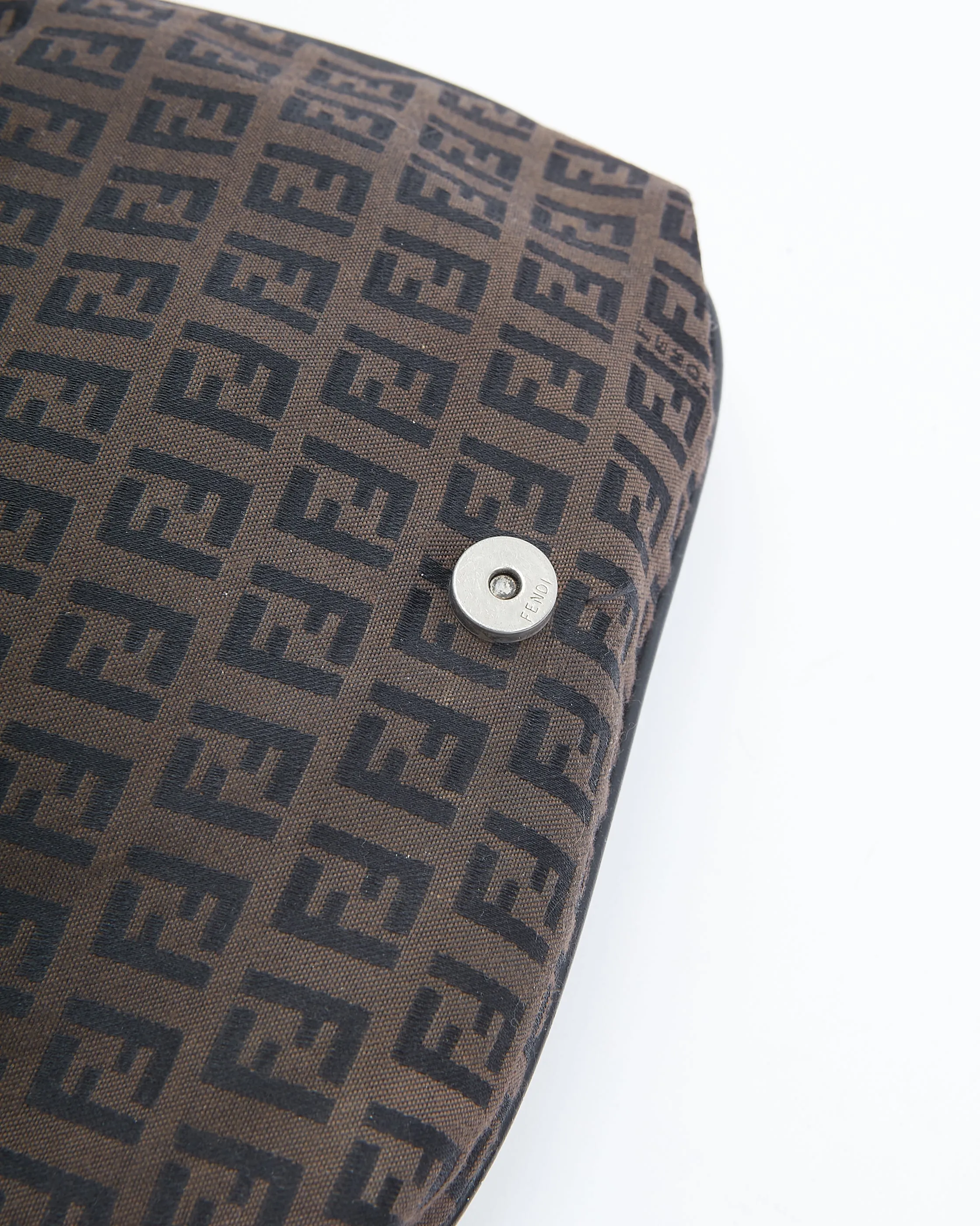Fendi Brown Zucchino Canvas Shoulder Bag