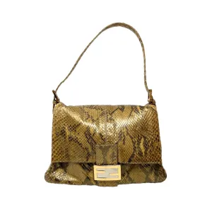 Fendi Gold Snakeskin Shoulder Bag