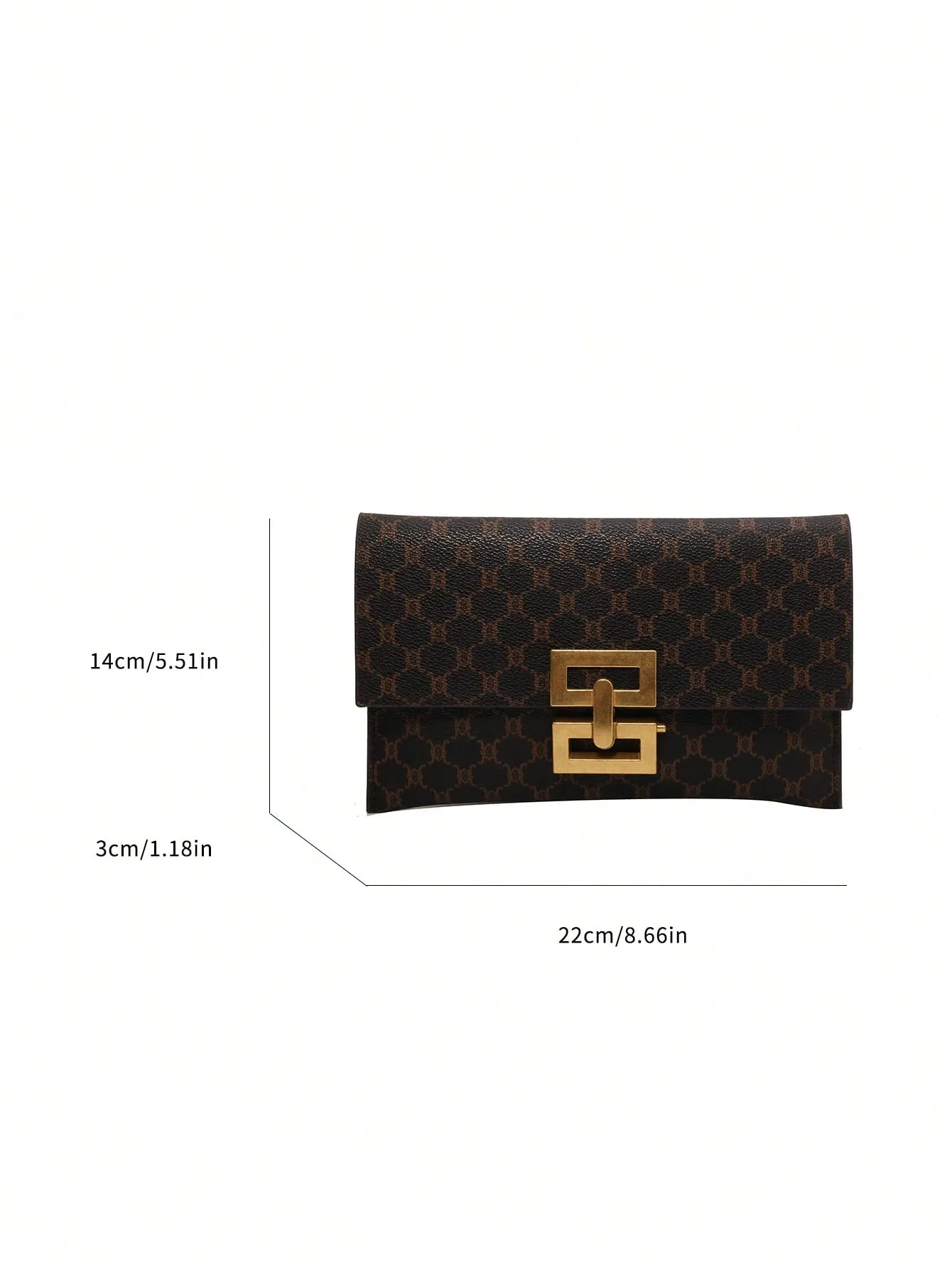 Flap Buckle Geometric Pattern Clutch