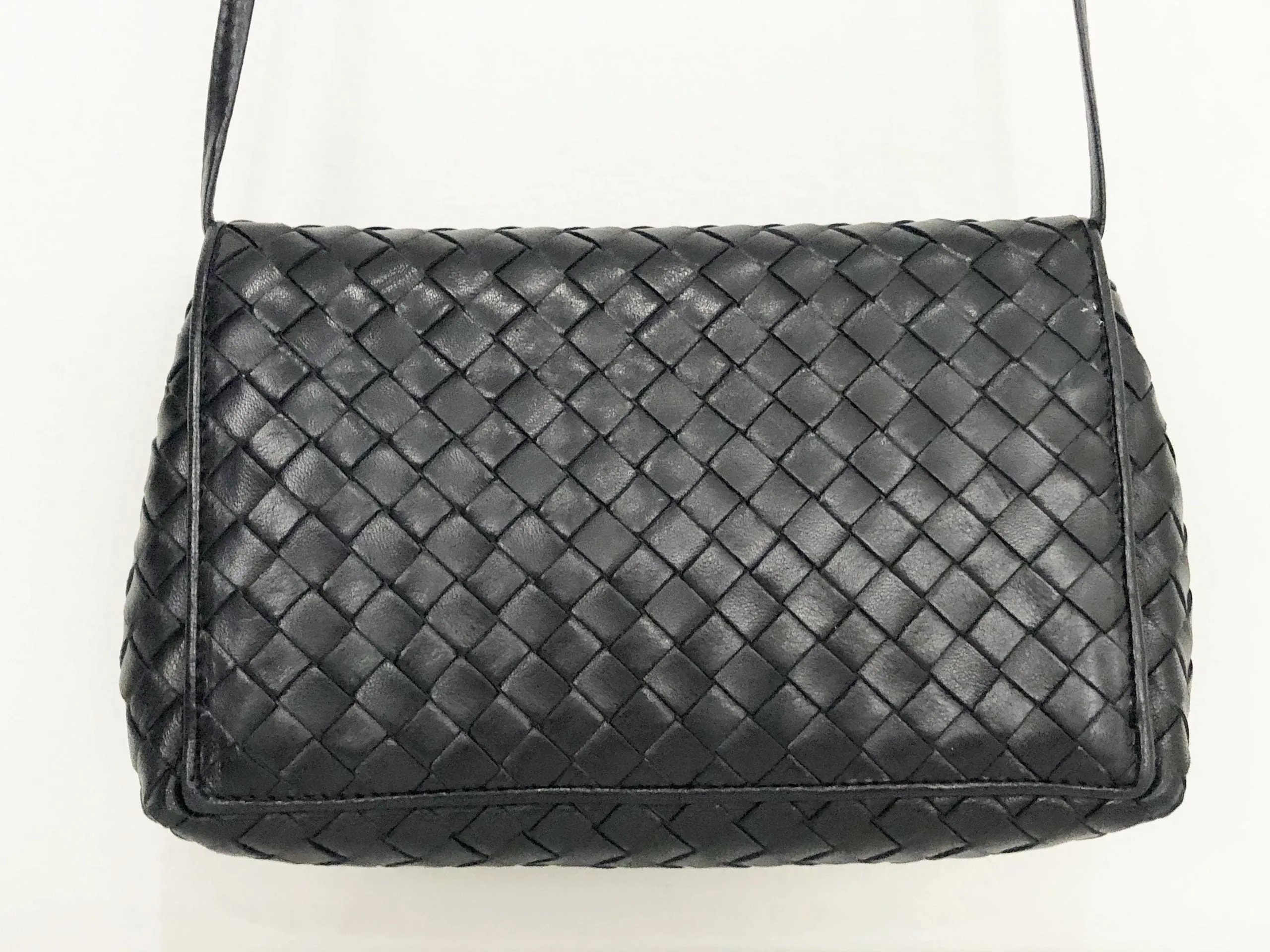 Flap Intrecciato Shoulder Bag