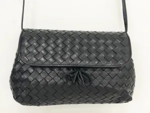 Flap Intrecciato Shoulder Bag
