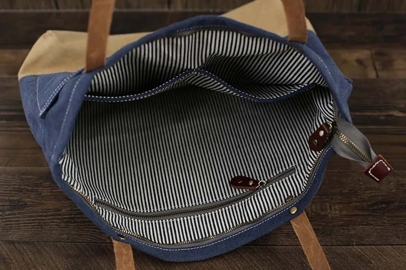Flash Sale Canvas Tote Bag Canvas With Full Grain Leather Shoulder Bag Handmade Shopper Bag Beach Bag