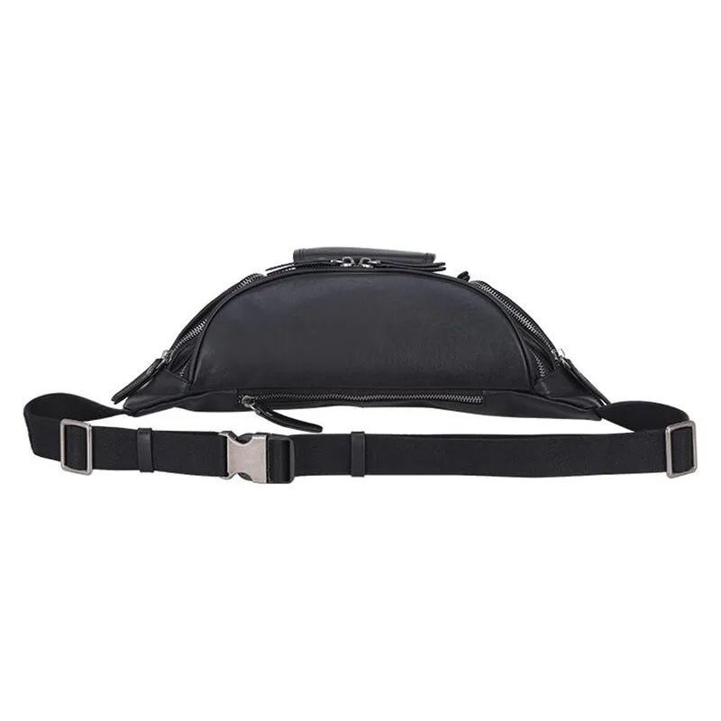 Full Grain Leather Crossbody Bag Retro Sling Bag Stylish Daily Pack Mens Leather Shoulder Bag Leather Chest Pack