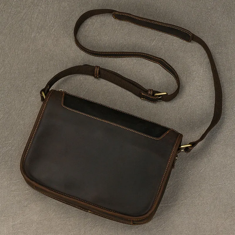 Full Grain Leather Mens Messenger Bag Handcrafted Leather Shoulder Bag Leather Satchel Bag Men Office Bag Work Briefcase