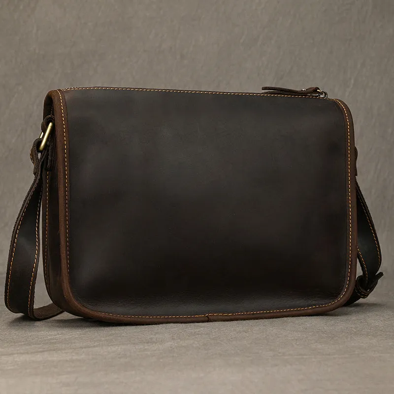 Full Grain Leather Mens Messenger Bag Handcrafted Leather Shoulder Bag Leather Satchel Bag Men Office Bag Work Briefcase