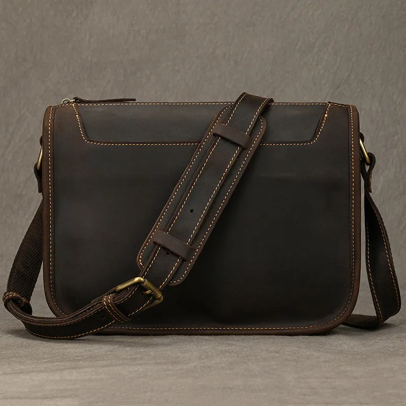 Full Grain Leather Mens Messenger Bag Handcrafted Leather Shoulder Bag Leather Satchel Bag Men Office Bag Work Briefcase