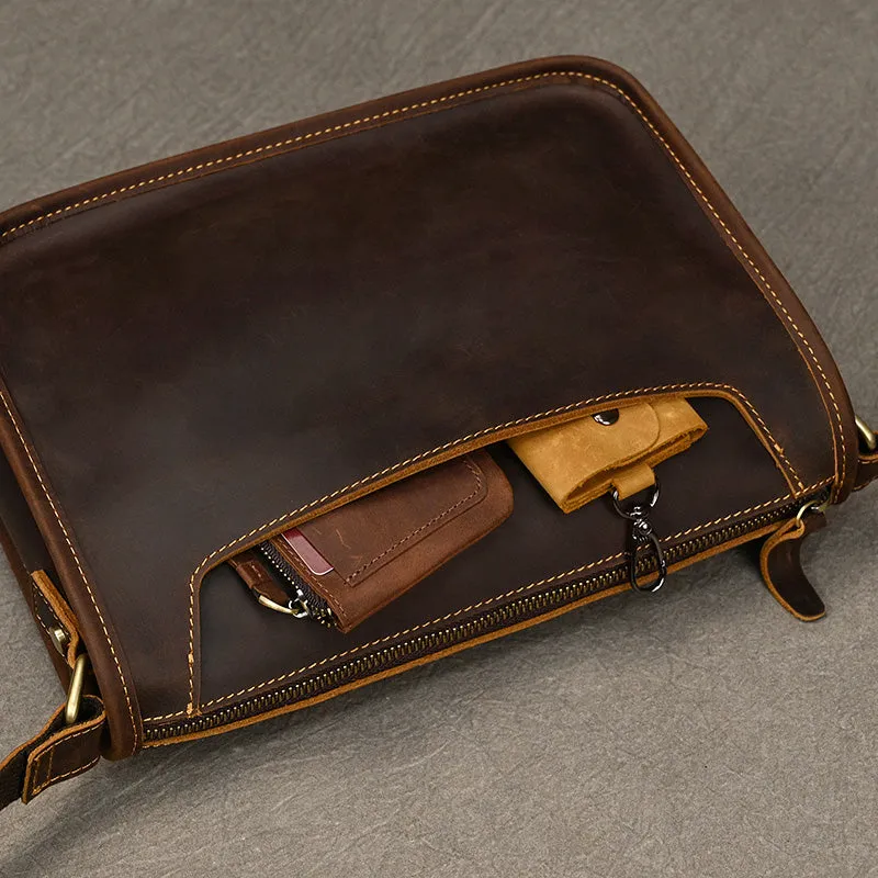 Full Grain Leather Mens Messenger Bag Handcrafted Leather Shoulder Bag Leather Satchel Bag Men Office Bag Work Briefcase