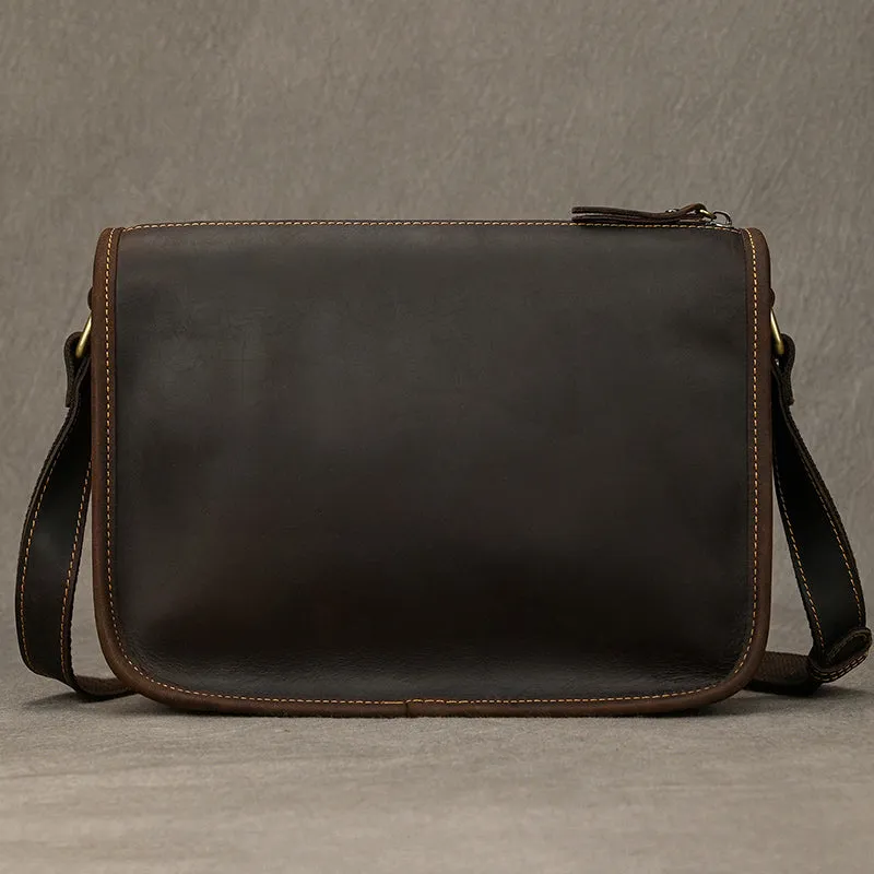 Full Grain Leather Mens Messenger Bag Handcrafted Leather Shoulder Bag Leather Satchel Bag Men Office Bag Work Briefcase