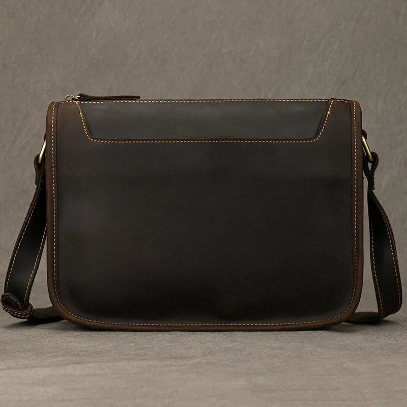 Full Grain Leather Mens Messenger Bag Handcrafted Leather Shoulder Bag Leather Satchel Bag Men Office Bag Work Briefcase