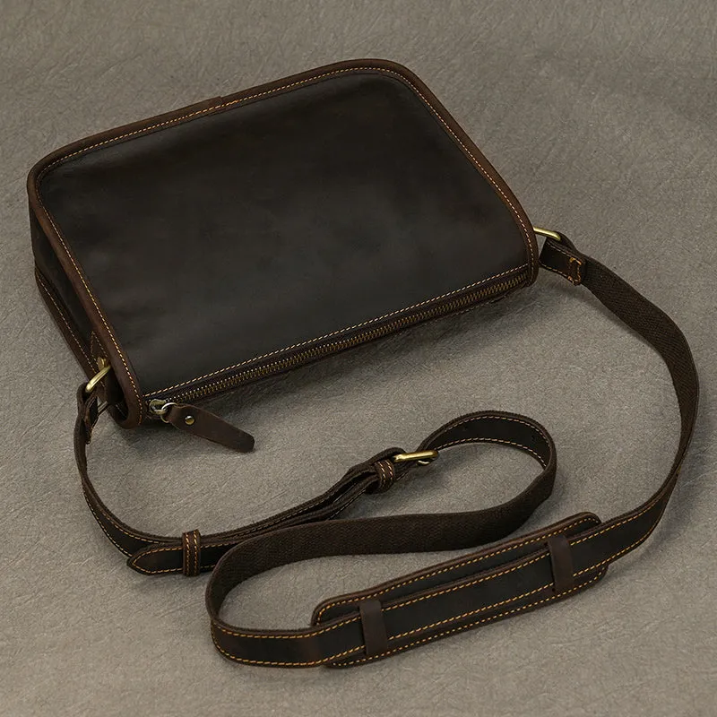 Full Grain Leather Mens Messenger Bag Handcrafted Leather Shoulder Bag Leather Satchel Bag Men Office Bag Work Briefcase