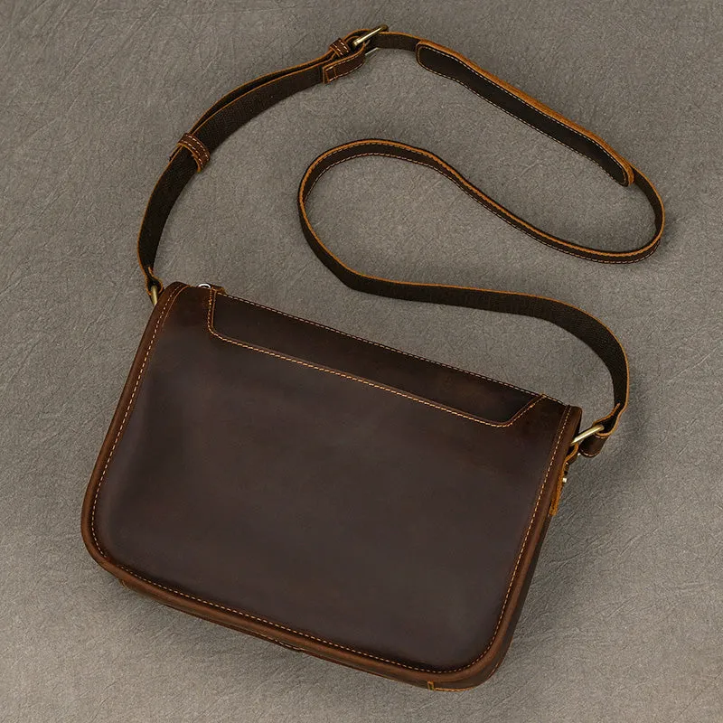 Full Grain Leather Mens Messenger Bag Handcrafted Leather Shoulder Bag Leather Satchel Bag Men Office Bag Work Briefcase