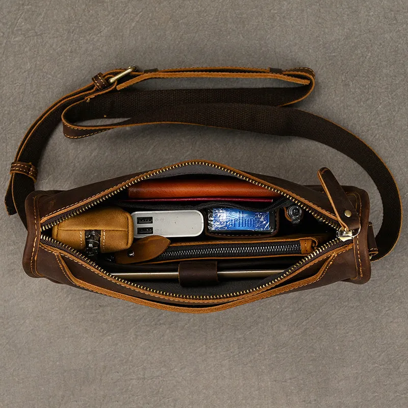 Full Grain Leather Mens Messenger Bag Handcrafted Leather Shoulder Bag Leather Satchel Bag Men Office Bag Work Briefcase