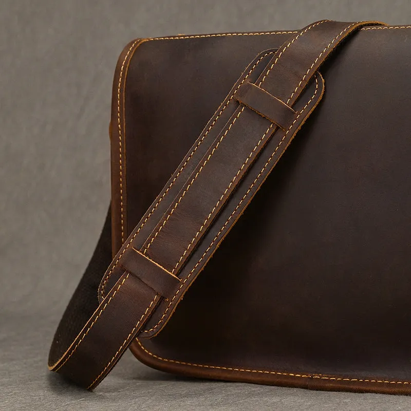 Full Grain Leather Mens Messenger Bag Handcrafted Leather Shoulder Bag Leather Satchel Bag Men Office Bag Work Briefcase