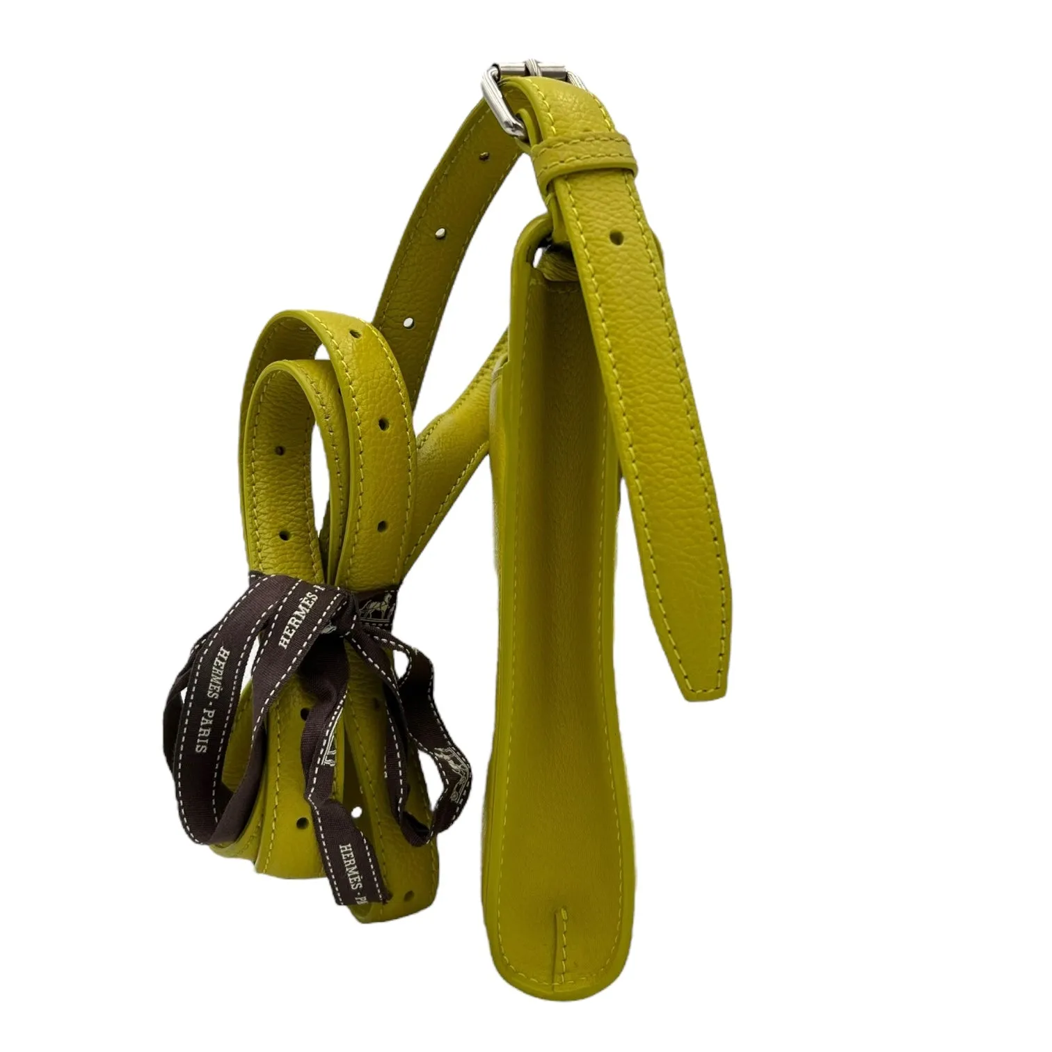 Ghost Crossbody Bag Small Yellow in Calfskin, Silver hardware