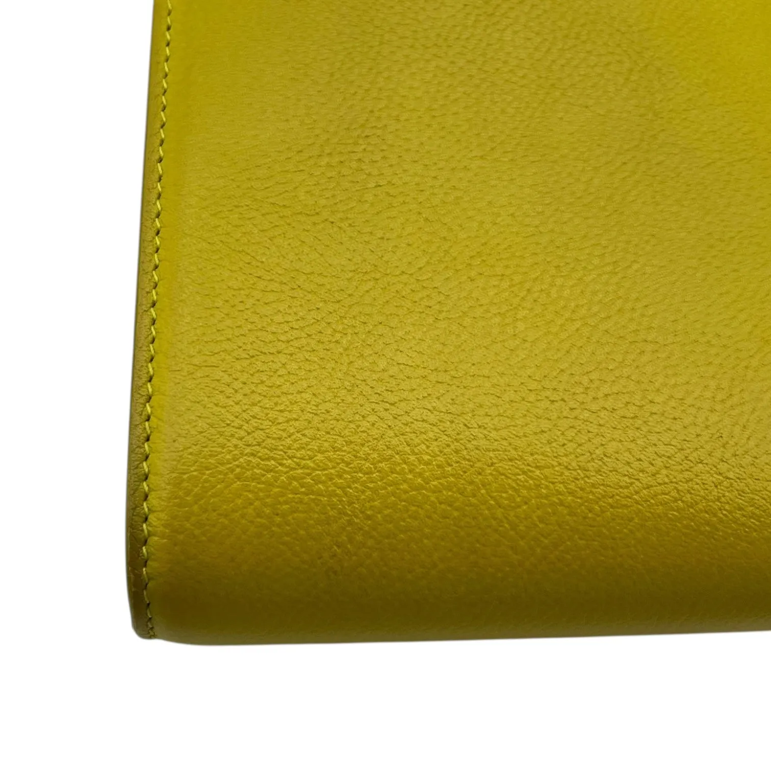 Ghost Crossbody Bag Small Yellow in Calfskin, Silver hardware