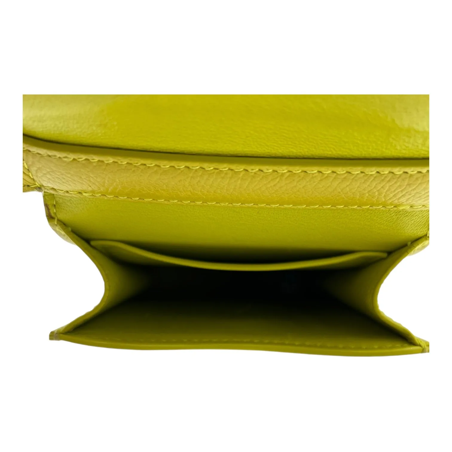 Ghost Crossbody Bag Small Yellow in Calfskin, Silver hardware