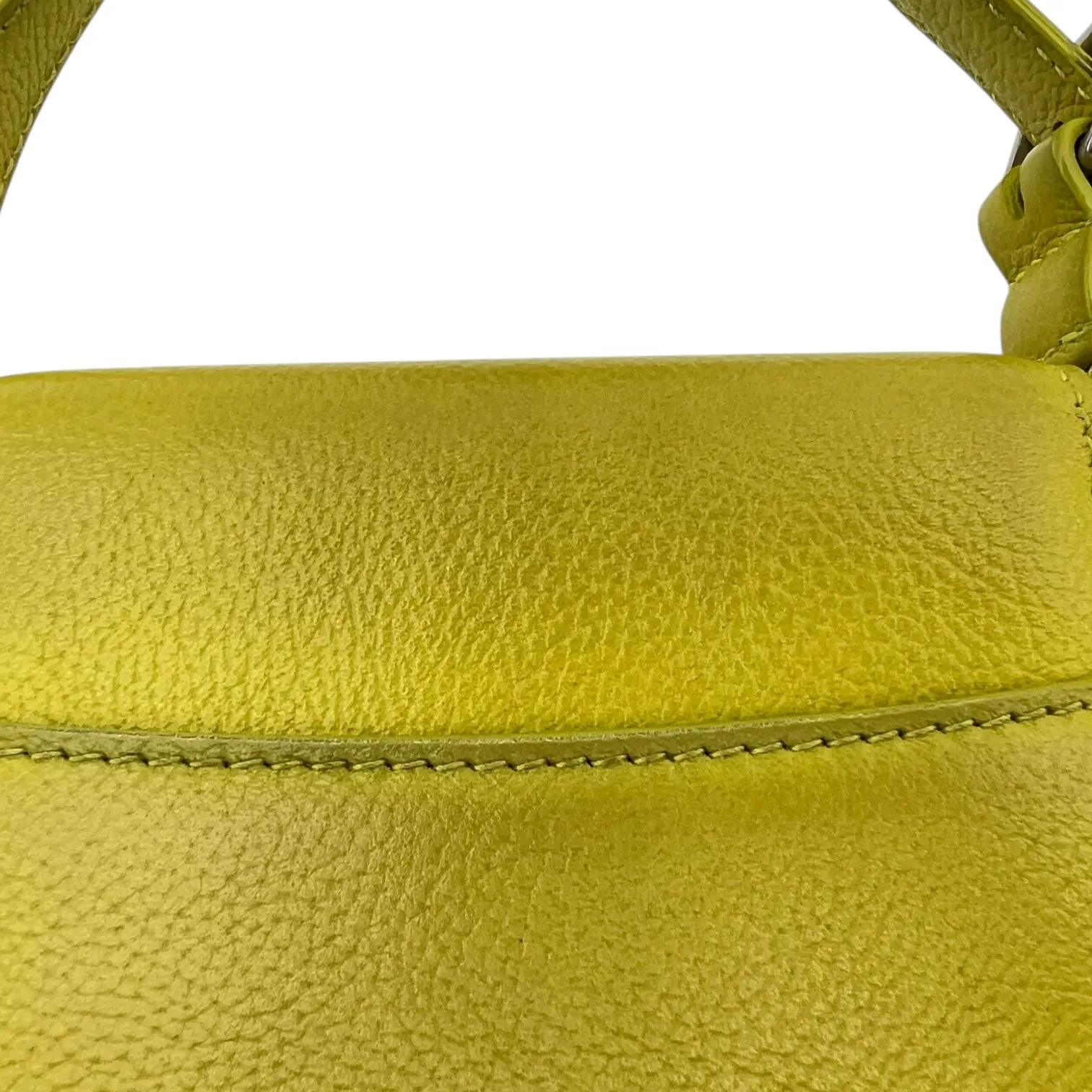 Ghost Crossbody Bag Small Yellow in Calfskin, Silver hardware