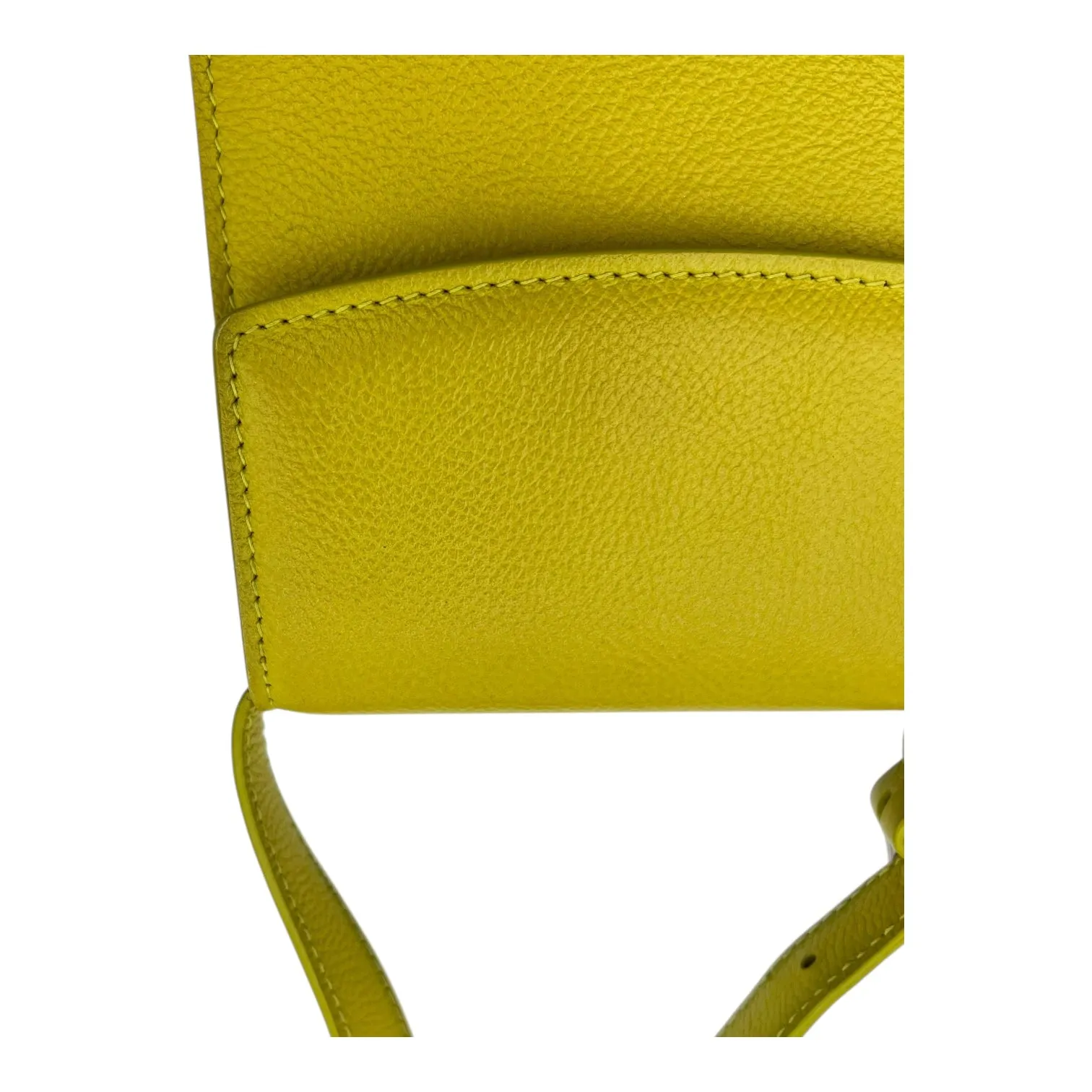 Ghost Crossbody Bag Small Yellow in Calfskin, Silver hardware